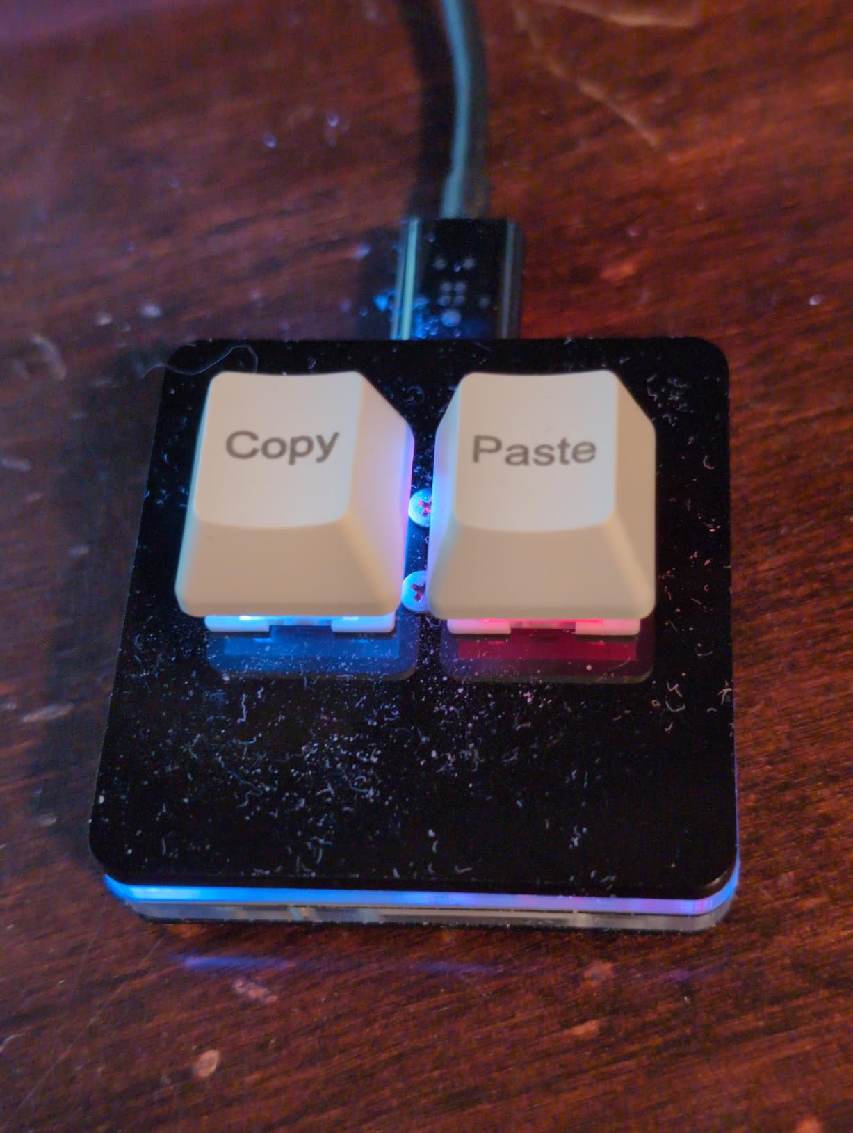BTXETUEL Copy and Paste 2-Key Keyboard SAYO OSU Keypad Hotswap One Handed Mechanical Gaming Keyboard Cherry Switch RGB Backlit Mini USB Keypad for macros or Rhythm Games customer photo 2