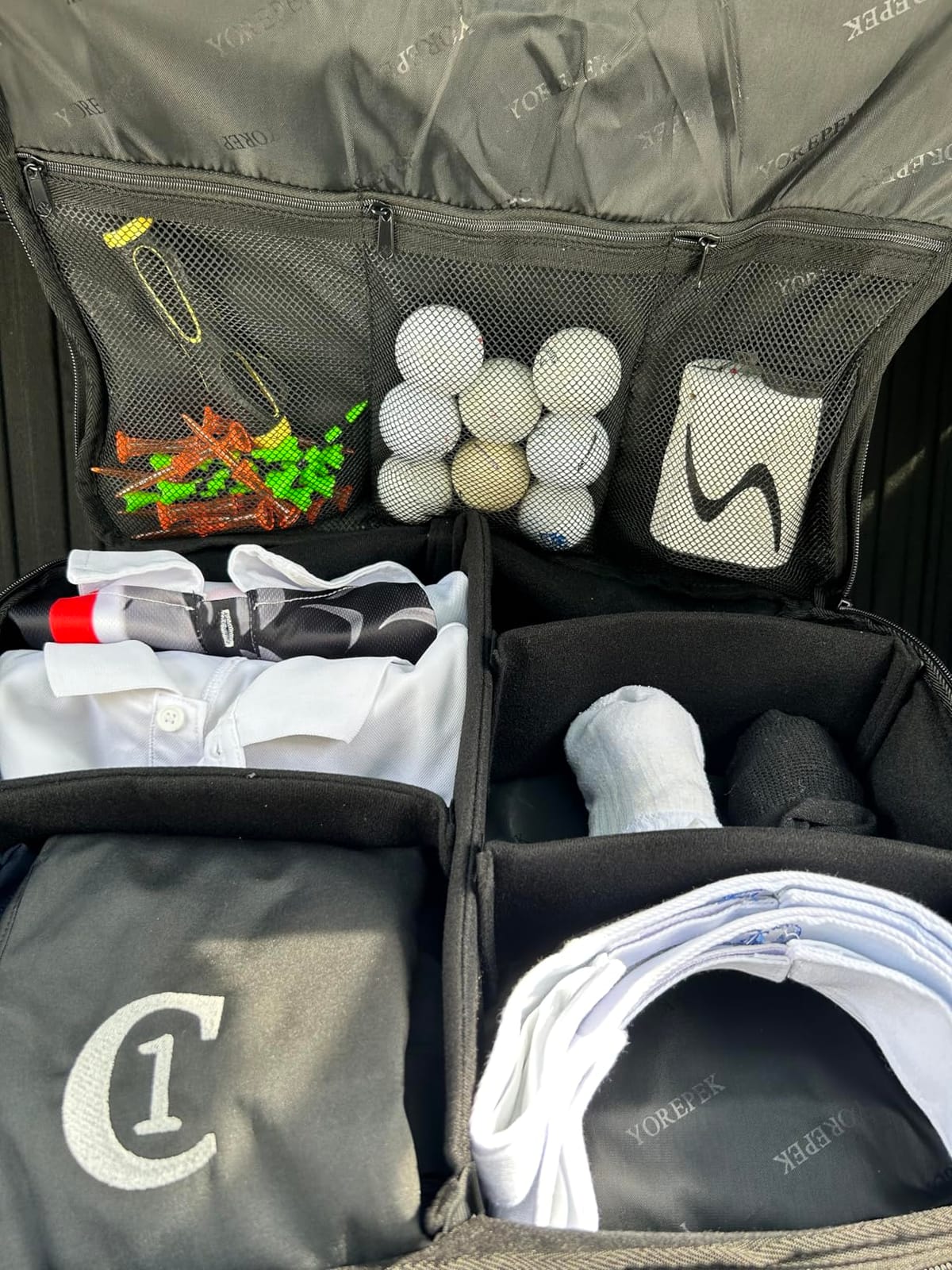 YOREPEK Golf Gifts for Men, 2 Layer Golf Trunk Organizer for 2 Pair Shoes customer photo 2