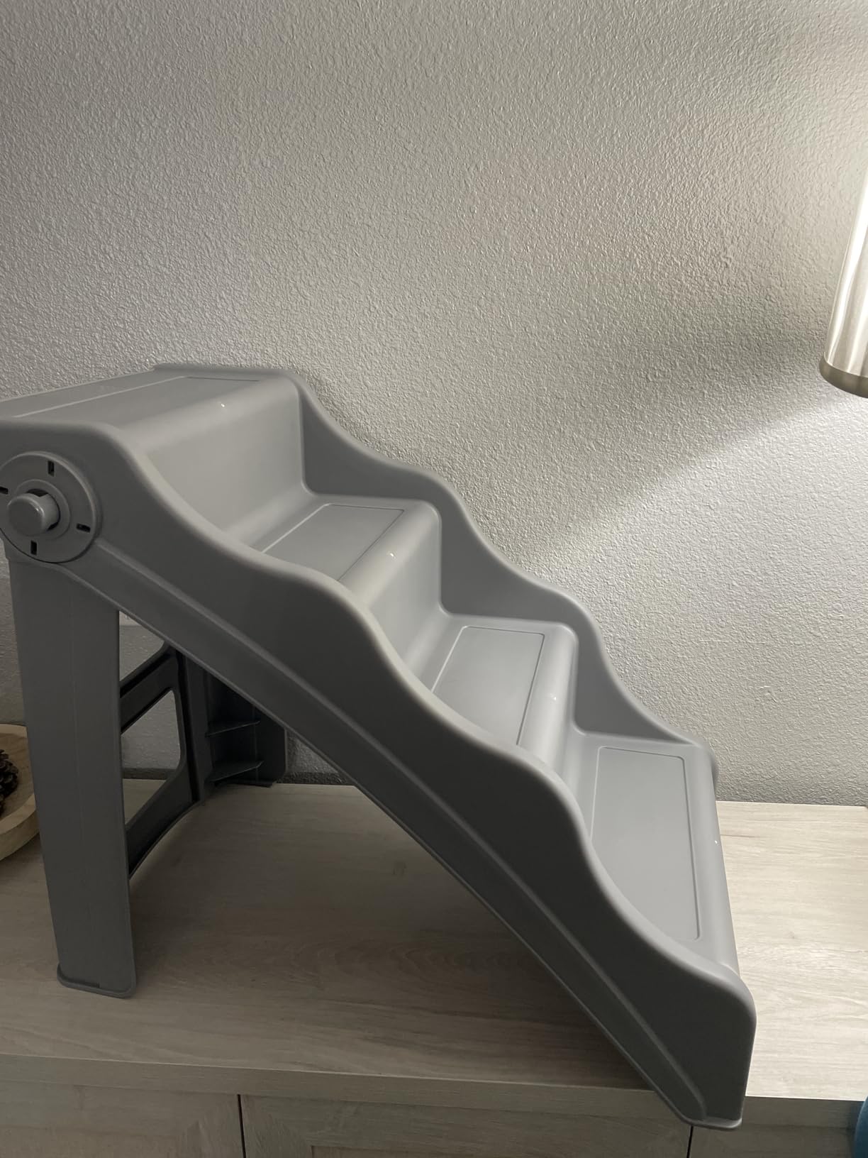 Amazon Basics Foldable Non-Slip Pet Stairs for Small Dogs and Cats, Senior Pets, Easy to Climb, 14.6