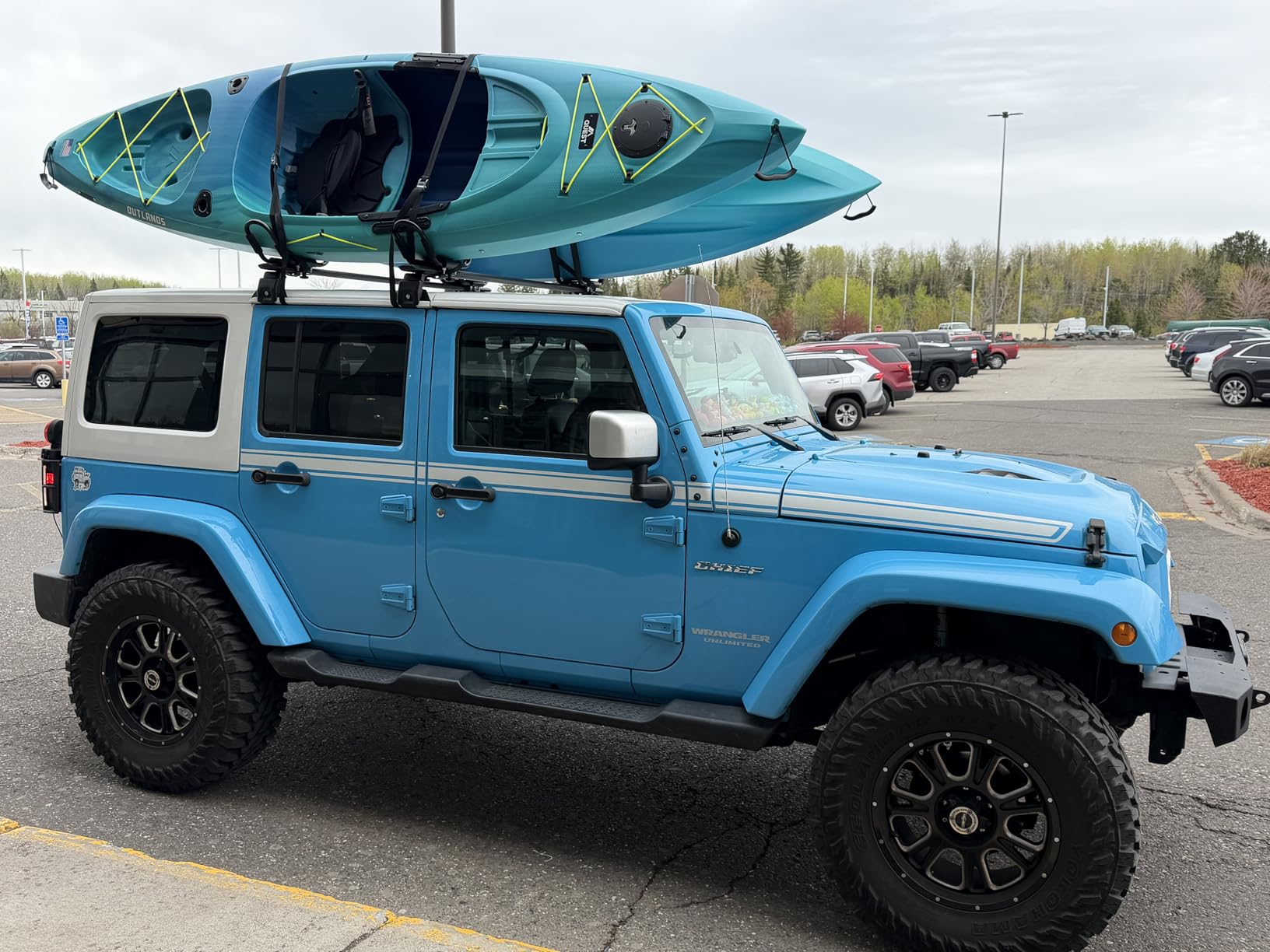 Kayak Roof Rack, 2 Pair J-Bar Roof Rack with 4 Ropes. Heavy Duty Kayak Roof Carrier for Your Canoe SUV and Trucks customer photo 1