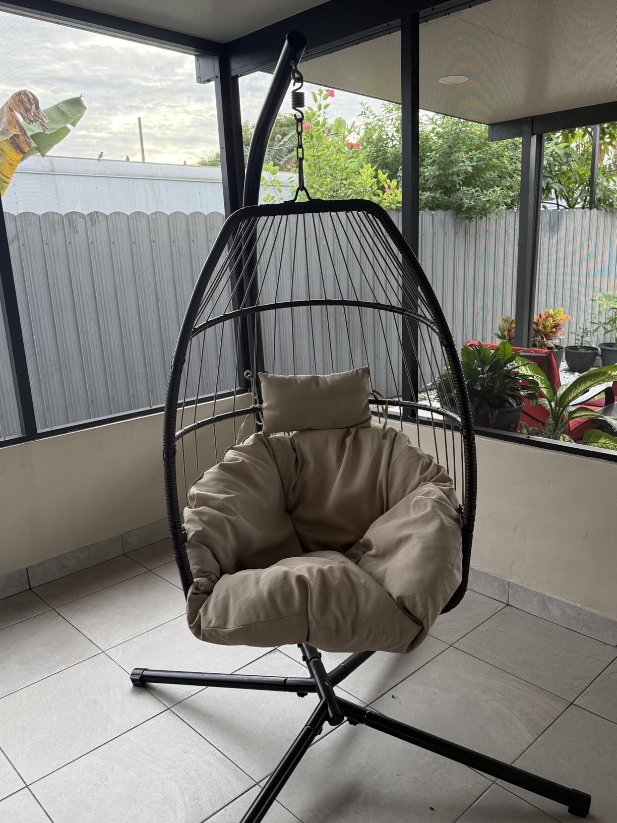 Egg Chair Hammock Chair Basket Chair Hanging Swing Chair UV Resistant Cushion with Stand for Indoor Bedroom Outdoor Garden Backyard customer photo 1