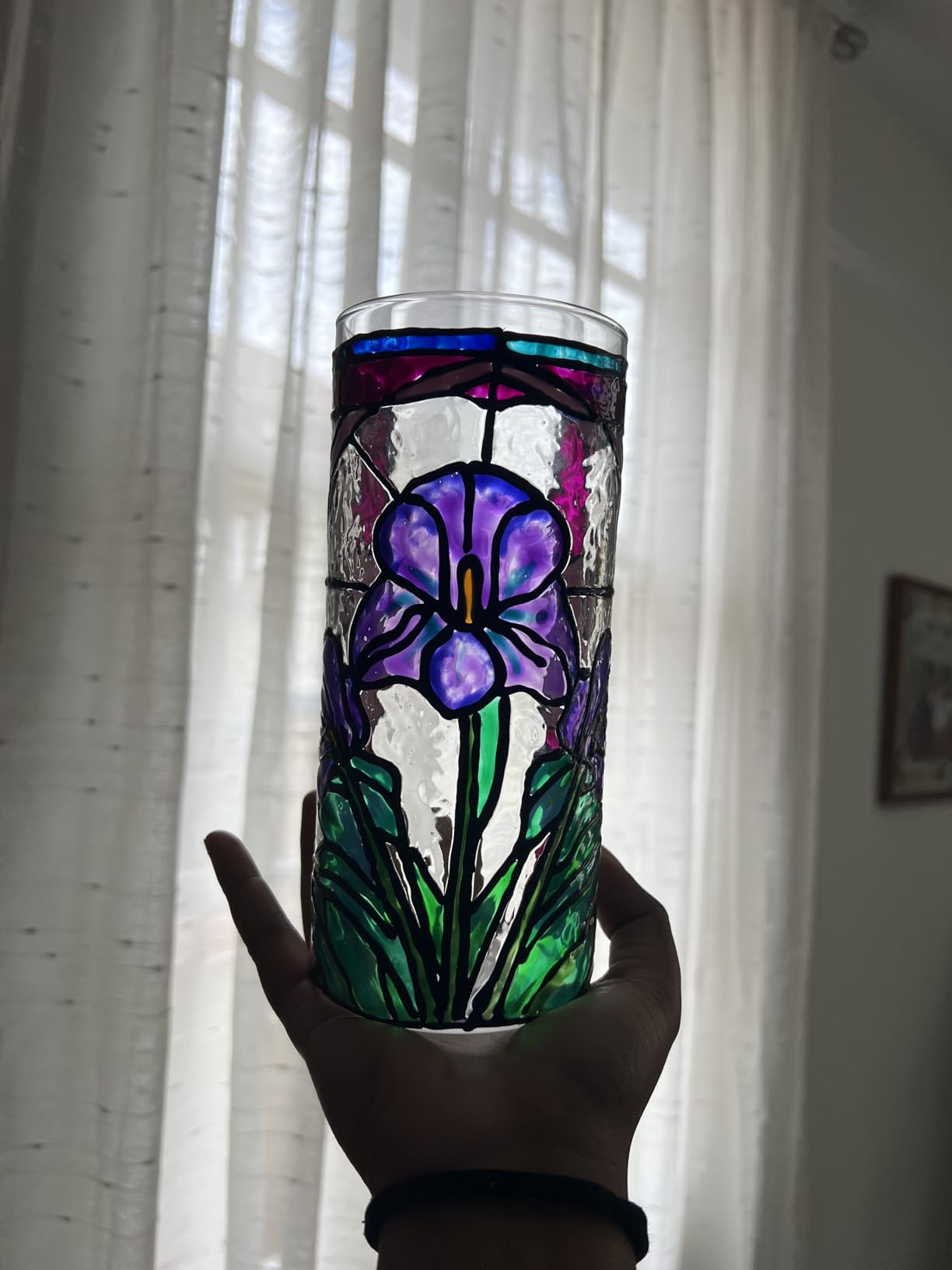 Gallery Glass PROMOGGJL22 Jewel Tones Stained Glass Painting Kit, 8 Piece Glass Paint Set for DIY Arts and Crafts, Perfect for Beginners and Artists customer photo 1