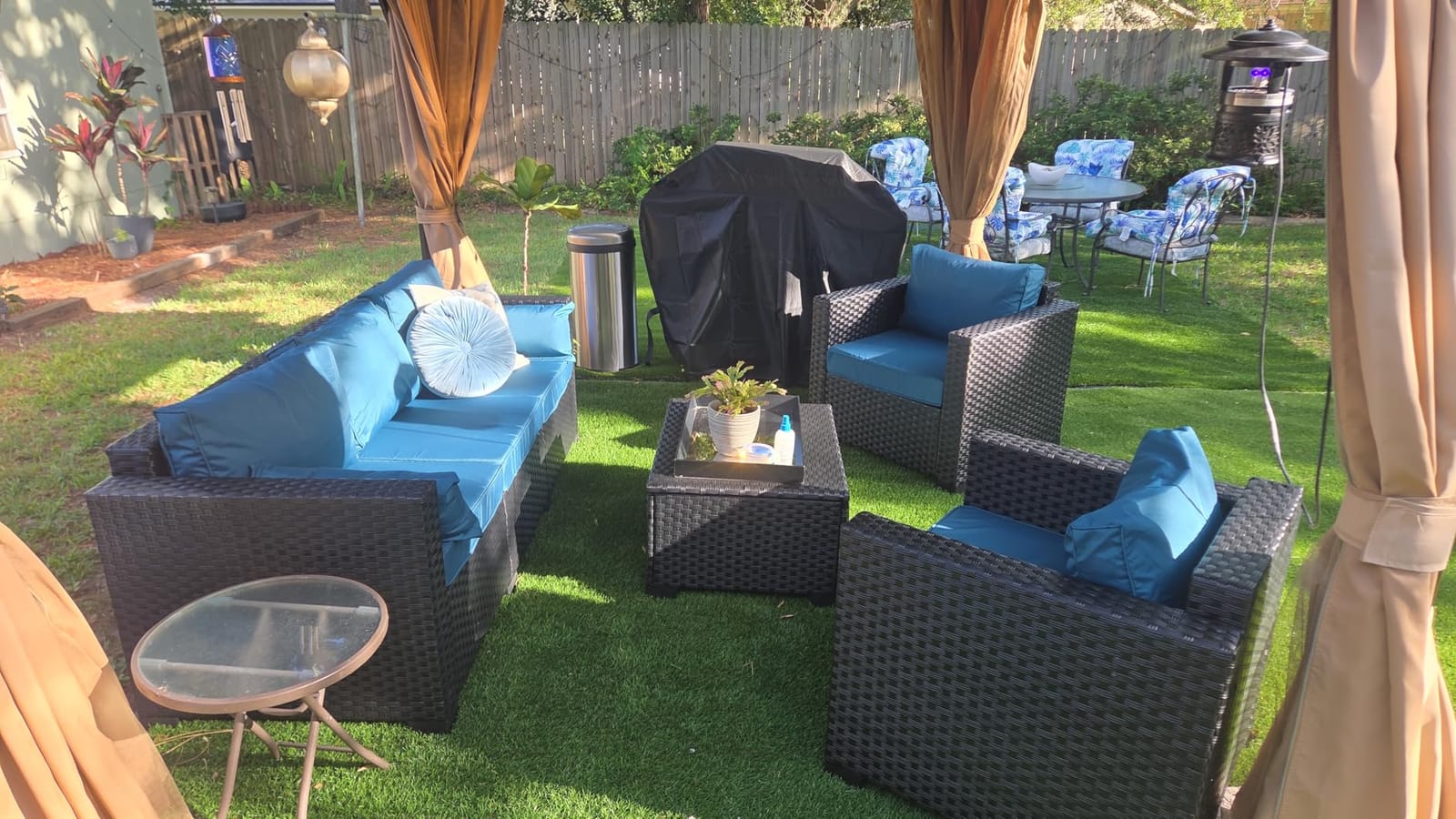Rattaner 5-Piece Patio Furniture Sofa Set Outdoor Wicker Sectional Couch with Storage Table Non-Slip Cushions Furniture Covers, Grey customer photo 2
