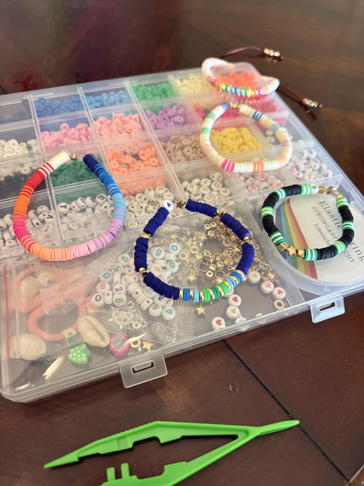 Redtwo 5100 Clay Beads Bracelet Making Kit, Flat Preppy Beads for Friendship Jewelry Making,Polymer Heishi Beads with Charms Gifts for Teen Girls Crafts for Girls Ages 8-12 customer photo 2
