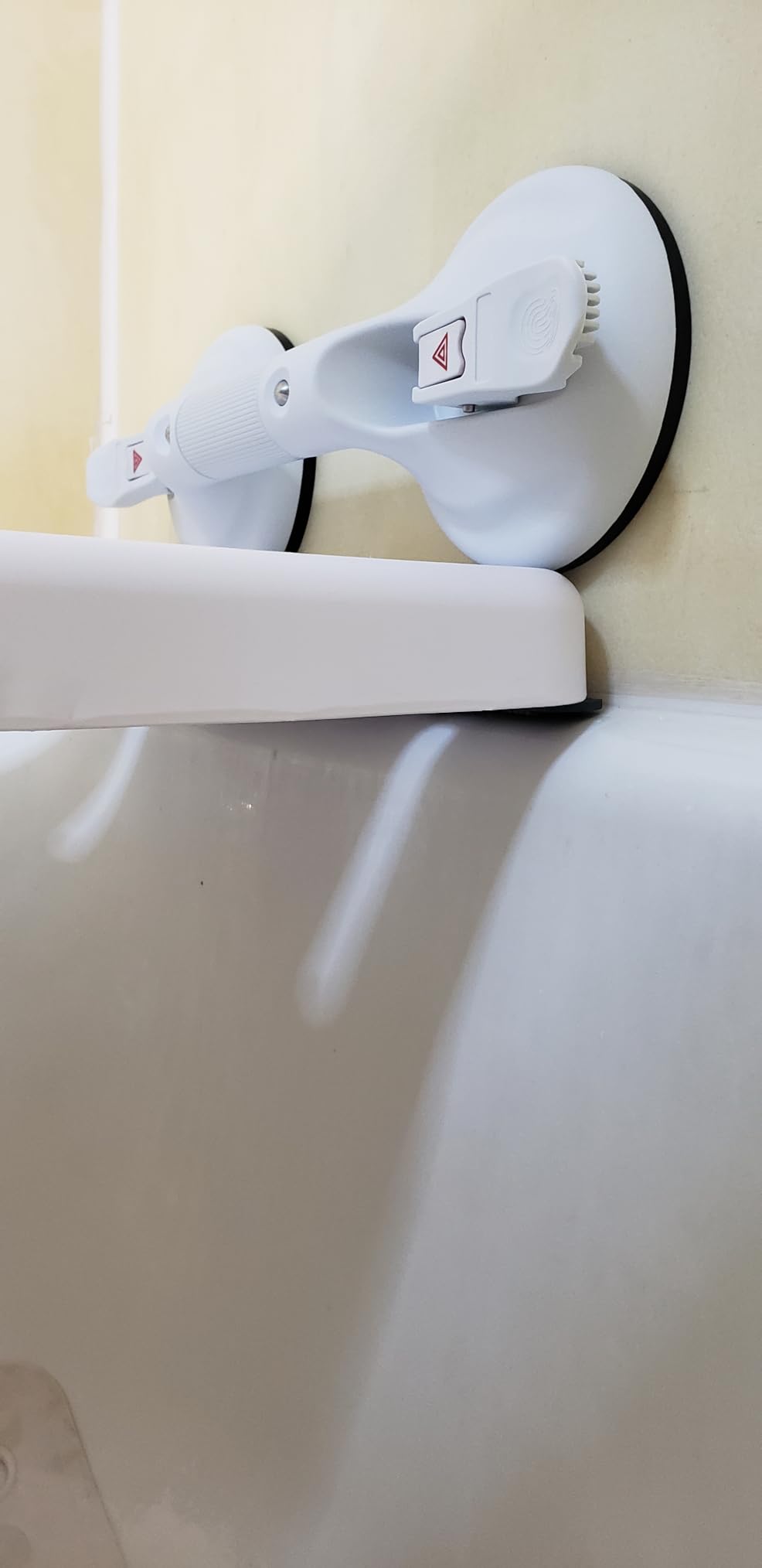 Heavy Duty Suction Shower Grab Bar - Toilet Bathroom Bathtub Safety - Shower Handles, Suction Cup Power Up to 250 LB, Perfect for Elderly Seniors(14.5 Inch, Gray Silver) h, Gray Silver customer photo 2