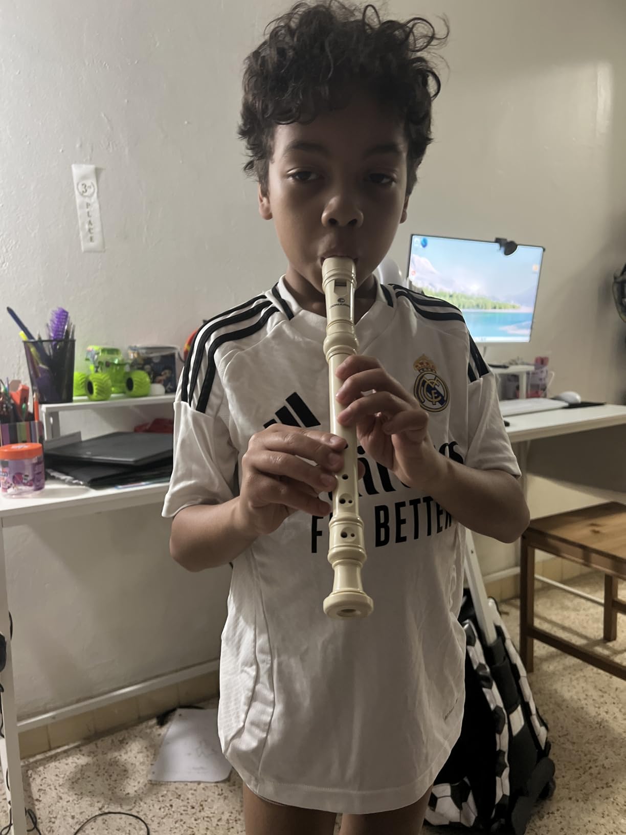 Soprano Recorder Instrument for Kids&Student - German Fingering 8 Hole Flute ABS Descant Recorders for Beginners with Cleaning Rod and Bag, Beige customer photo 1