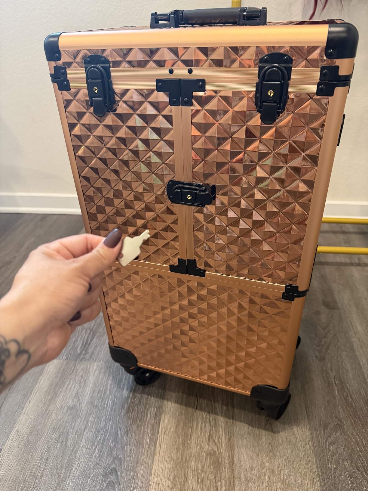 Professional Makeup Train Case Extendable Cosmetology Case on wheels customer photo 2