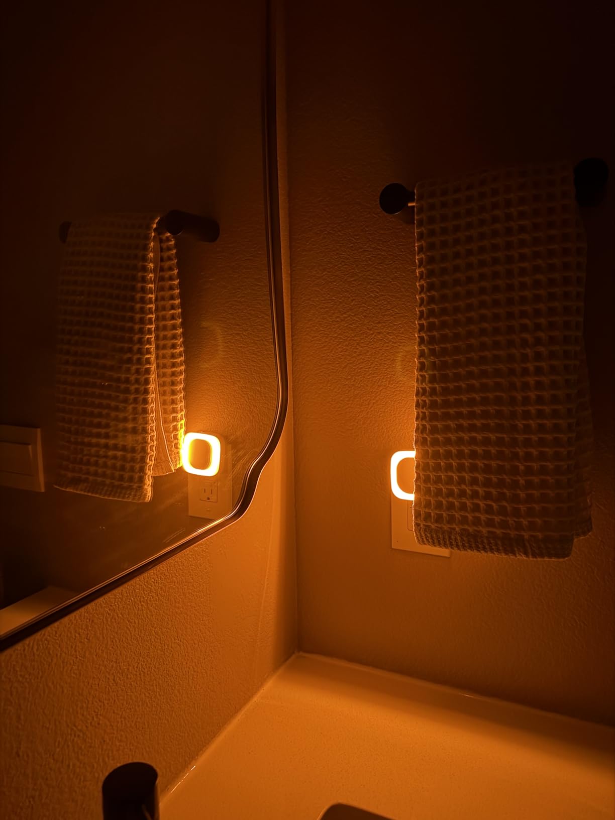 YUNLEX 2 Pack Amber Night Light Plug into Wall, Eye-Care Glow for Kids customer photo 2