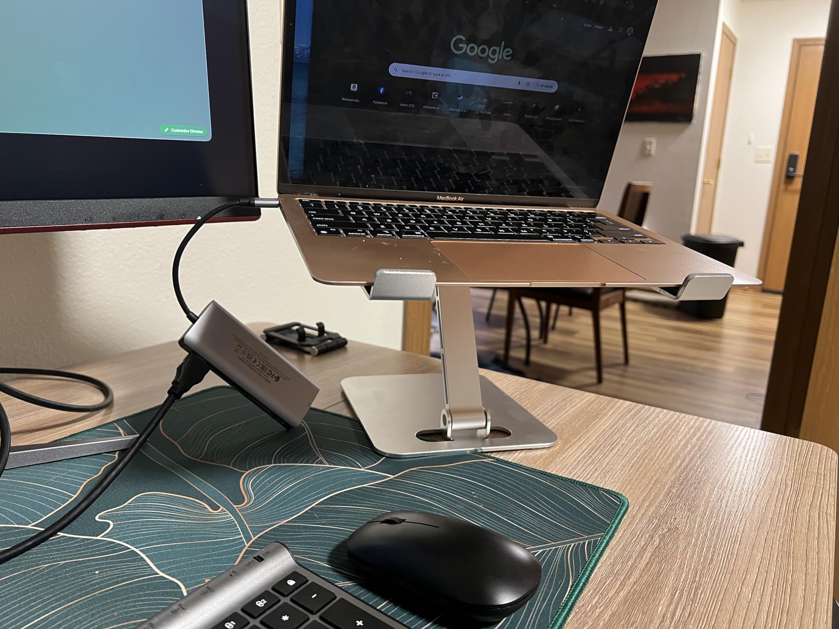 RIWUCT Aluminum Alloy Laptop Stand for Desk, Foldable Laptop Riser Holder | Height Adjustable, Ergonomic Portable Computer Stand for Laptop, Compatible with MacBook Pro Air/HP/Dell 10-16