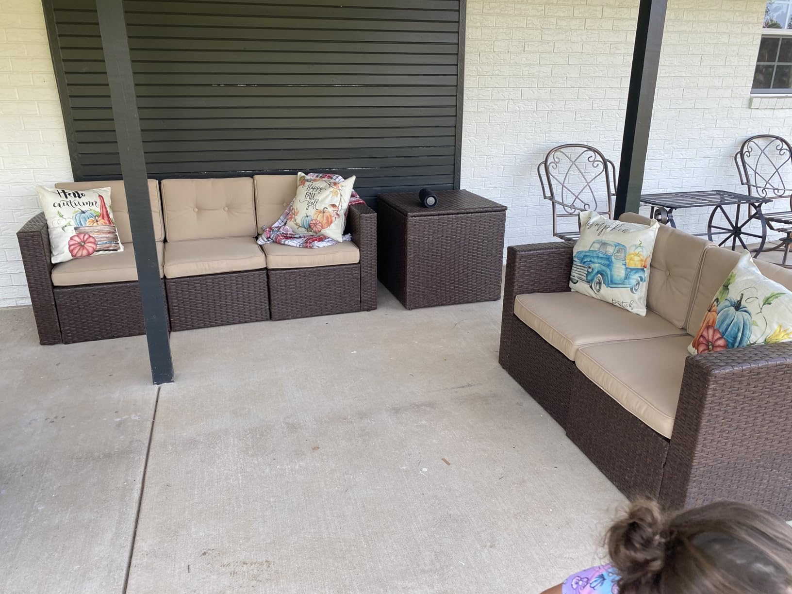 Super Patio 8 PCS Patio Furniture Set with Storage Box & Coffee Table, Gary customer photo 2