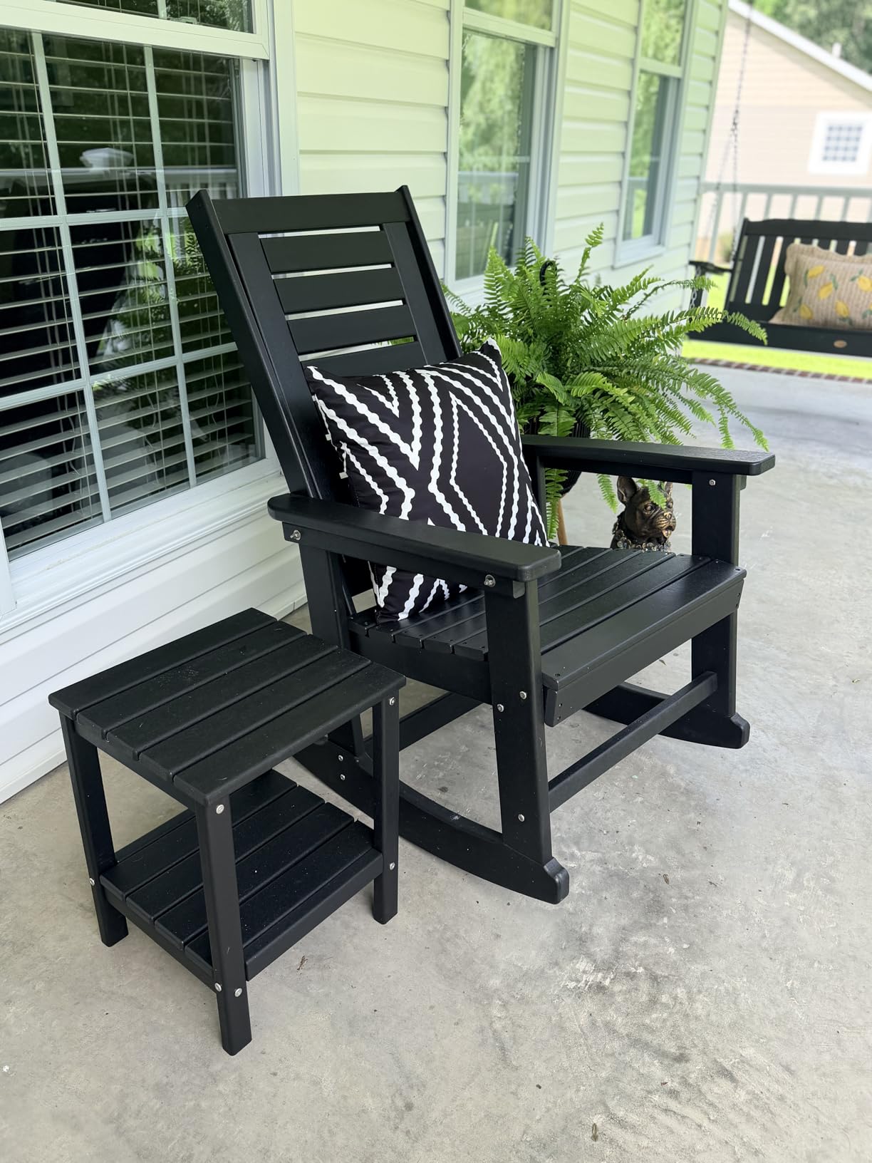 GREENVINES Oversized Outdoor Rocking Chairs Set of 2, HDPE Rocker, Black customer photo 1