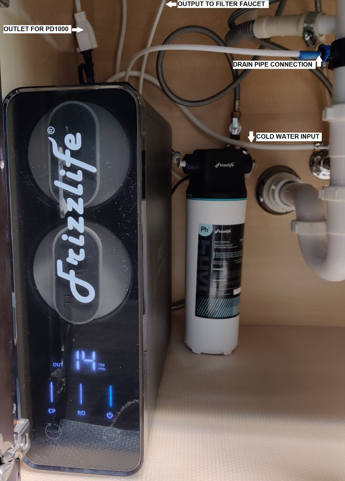 Frizzlife 800 GPD Reverse Osmosis Water Filter, Alkaline Mineral pH+ Tankless RO System customer photo 1