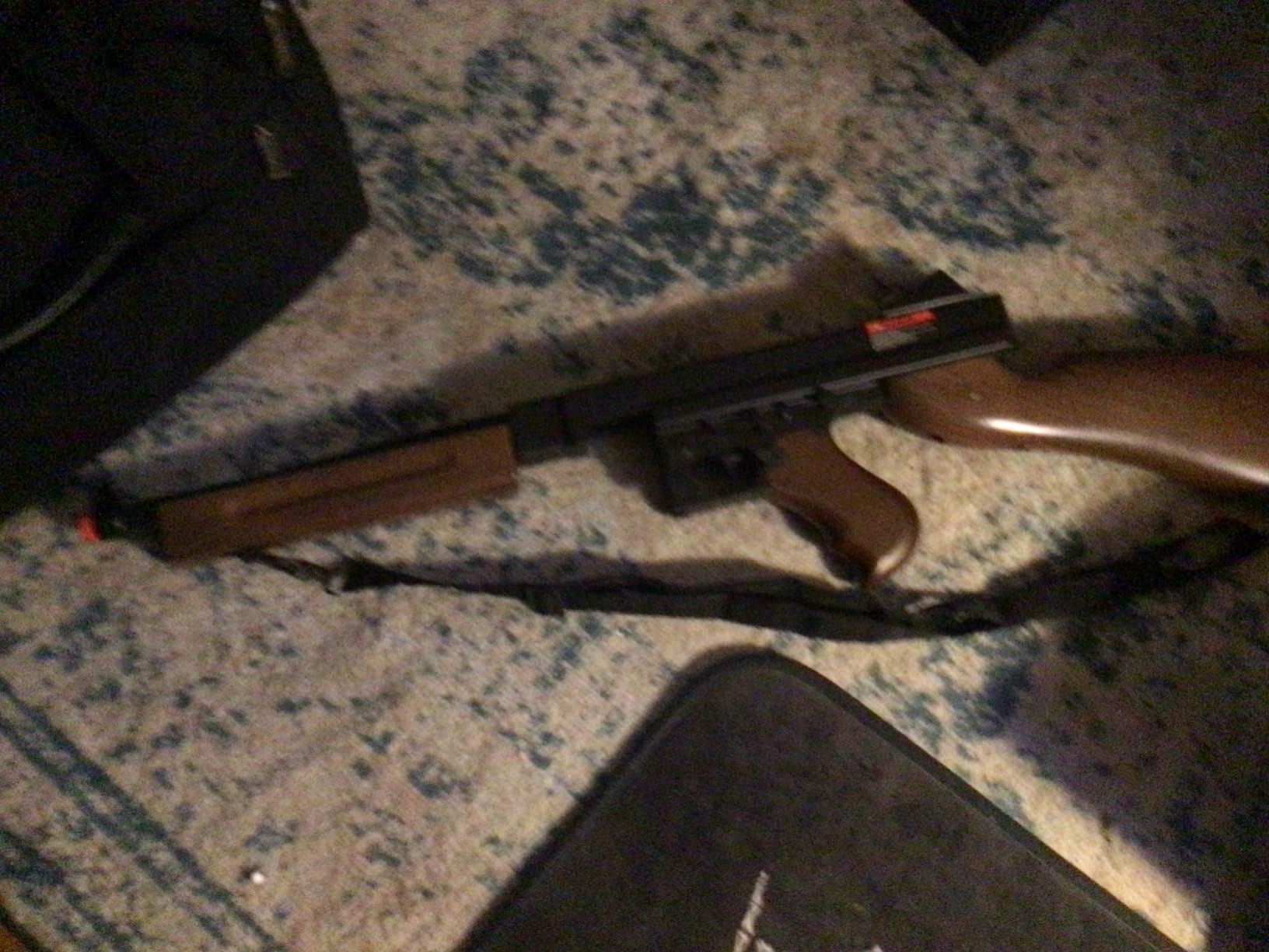 Airsoft Submachine Gun WW2 Chicago Typewriter M1A1 Full Auto Electric SMG AEG with Extra Drum Magazines, Battery and Charger customer photo 2