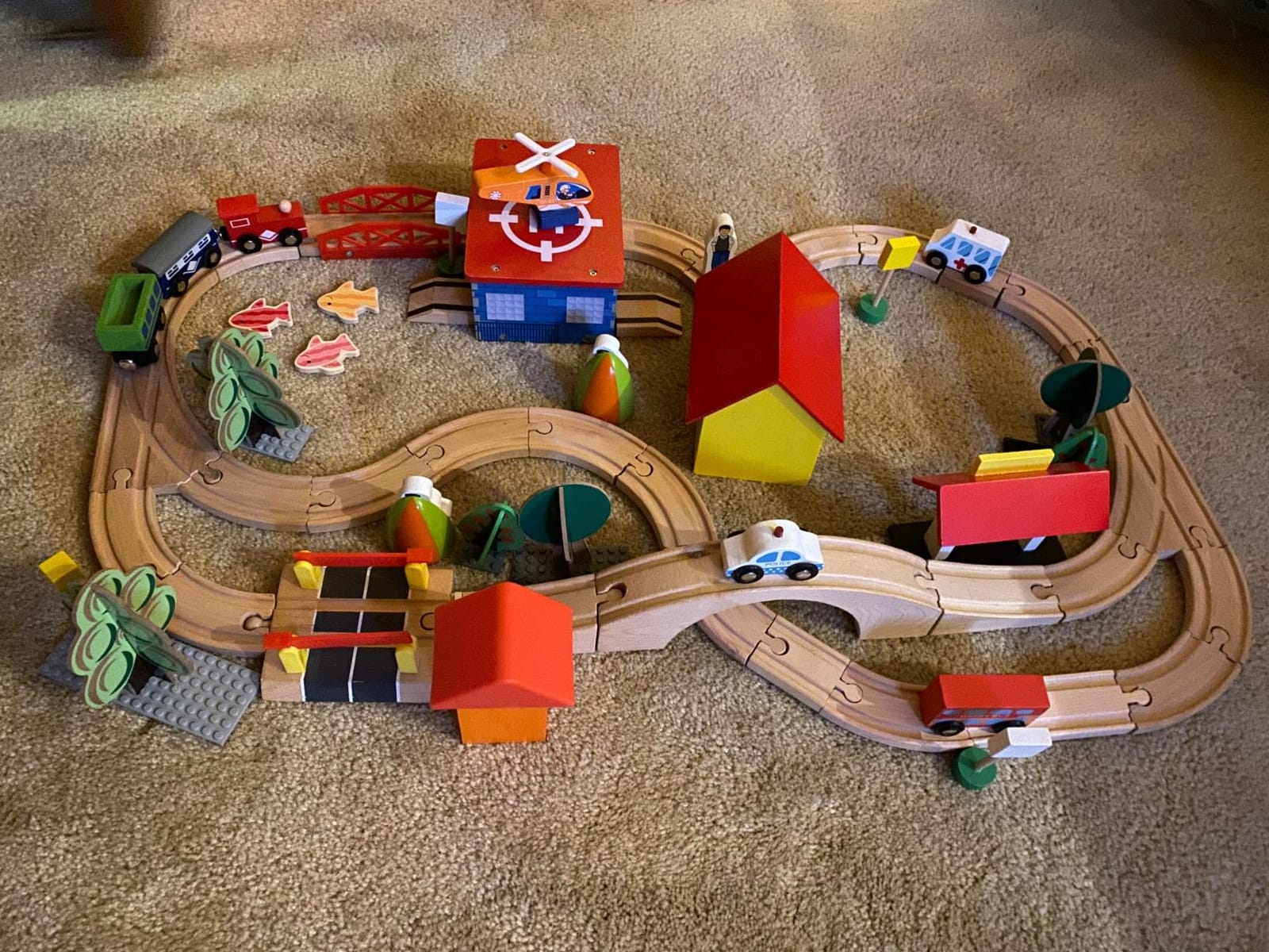 KipiPol Wooden Train Sets for Boys 3-4-7 – 38 Pcs Wood Train Set for Kids w/Crane, Bridge & Wooden Train Tracks – Train Toys for 3 Year Old Boys & Girls – Fits Thomas Brio IKEA Melissa and Doug customer photo 2
