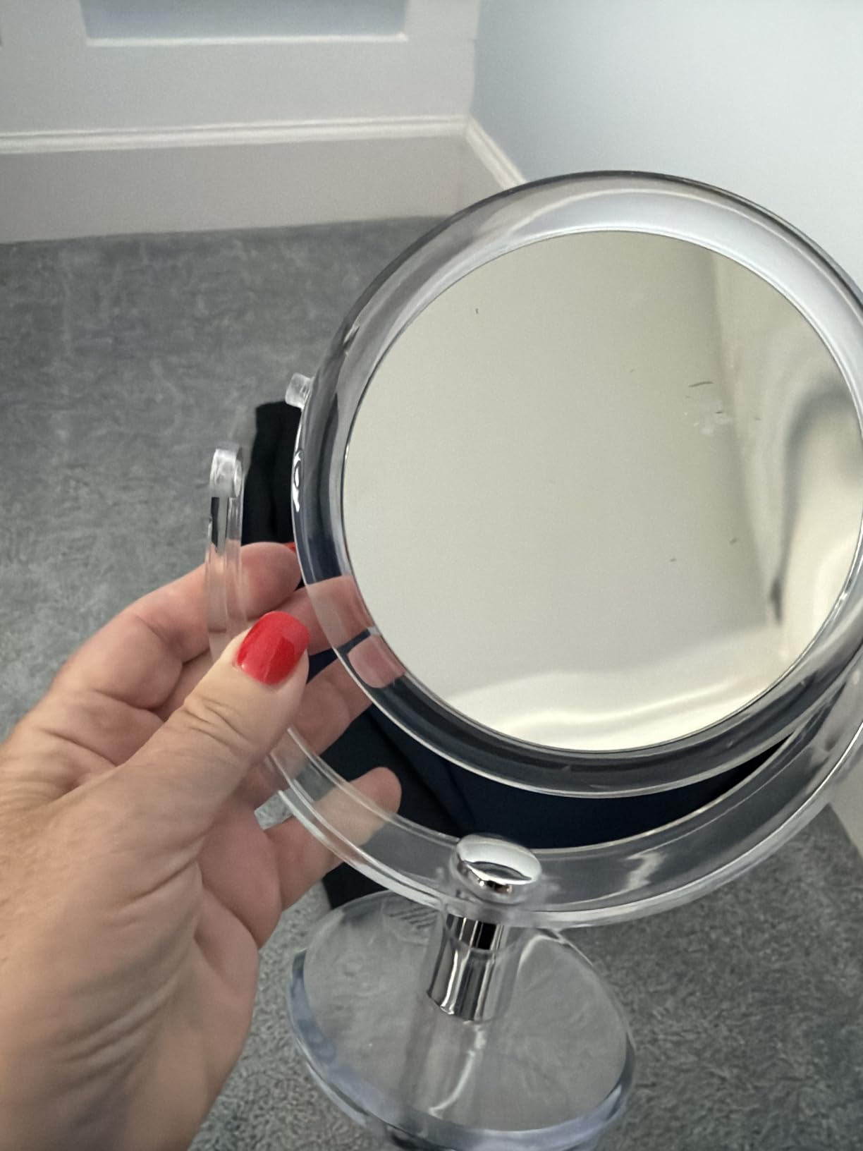 CLSEVXY Vanity Makeup Mirror with Stand, 1X/15X Magnification Double Sided 360 Degree Swivel, Portable Table Desk Counter top Magnifying Mirror, Tabletop Mirror for Bedroom or Dorm Room, 6.25 Inch customer photo 2