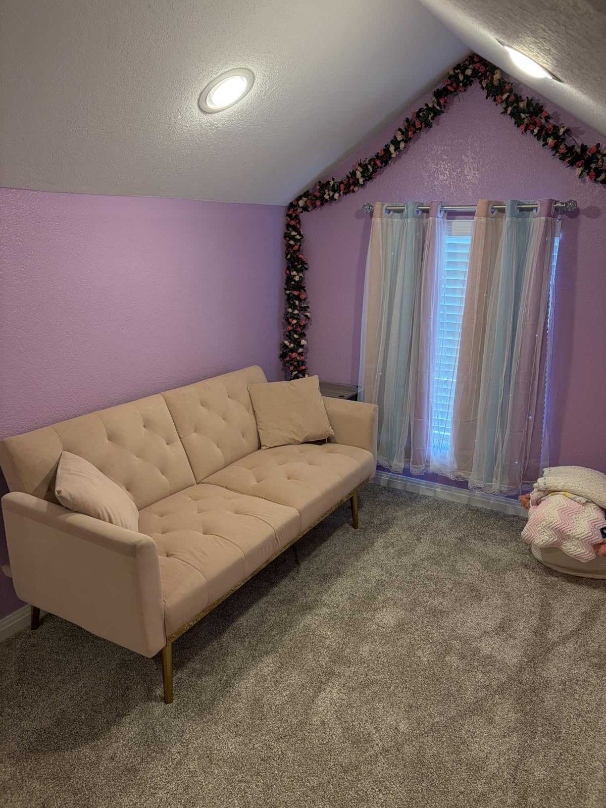 XiDi Curtains for Girls Bedroom Decor, Rainbow Blackout Curtains for Kids/Little Girl Room Decor, Unicorn Wall Decals,Pink Purple Green,63 x 34 inches,1 Panel customer photo 1