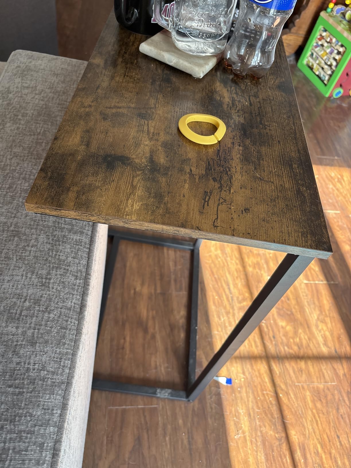 Pipishell C Shaped End Table 27 inches High, Side Table for Couch Slide Under, C Table Sofa Side End Table for Living Room customer photo 1