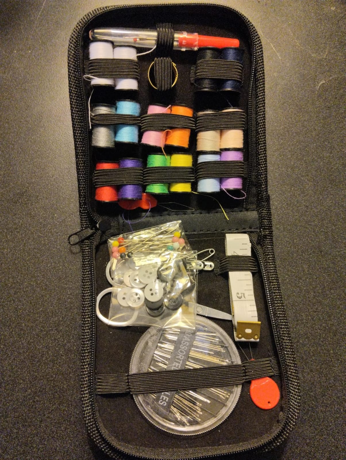 Sewing Kit Gifts for Grandma, Mom, Friend, Traveler, Adults, Beginner, Emergency,Sewing Supplies Accessories with Scissors,Sewing Needles Thimble, Thread,Tape Measure etc (Black, S) customer photo 1