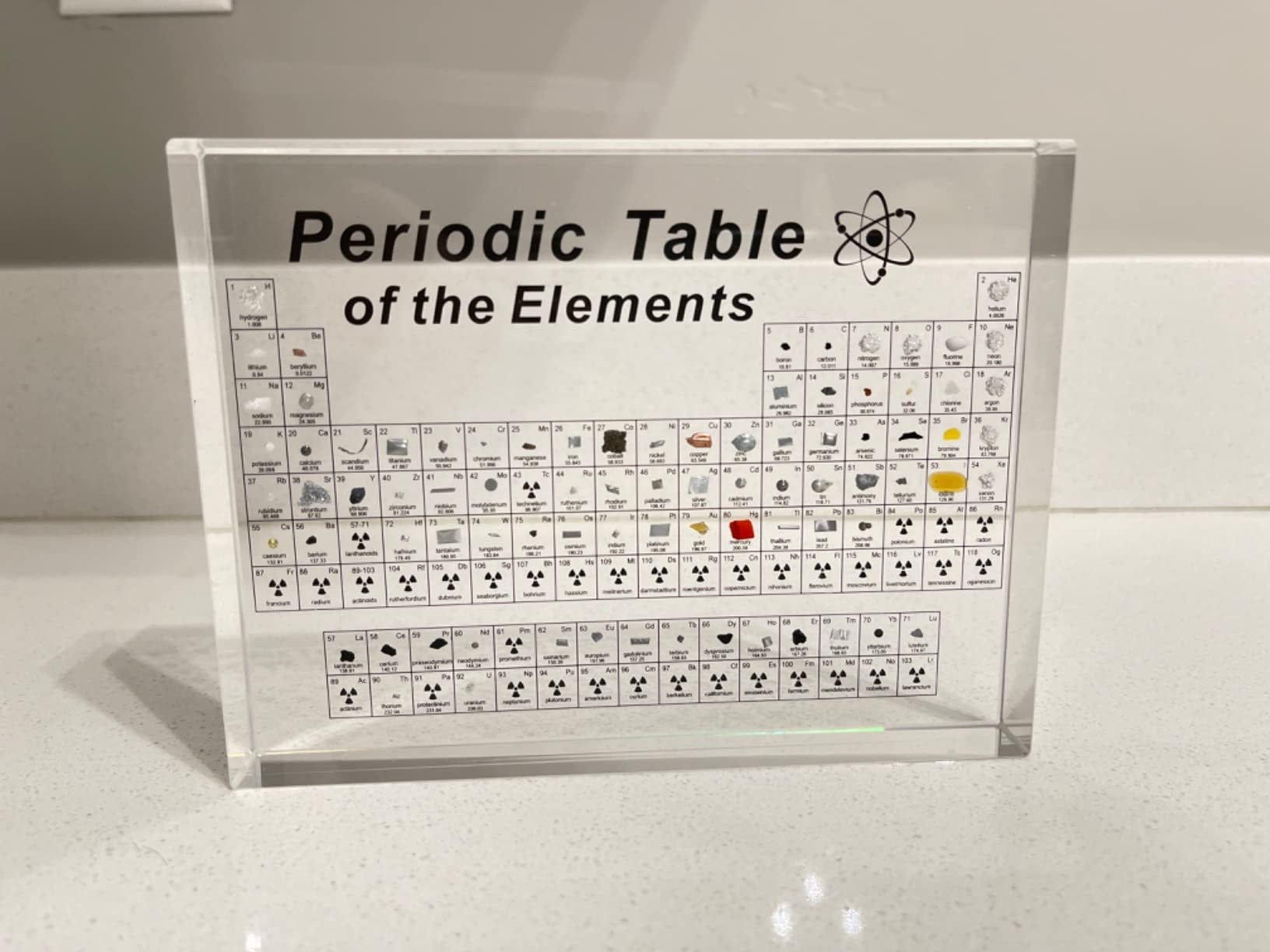 Periodic Table with Real Elements Inside, Acrylic 3D Periodic Table of Elements with Flannel Bag, Chemistry Gifts for Kids Adults Teacher customer photo 1