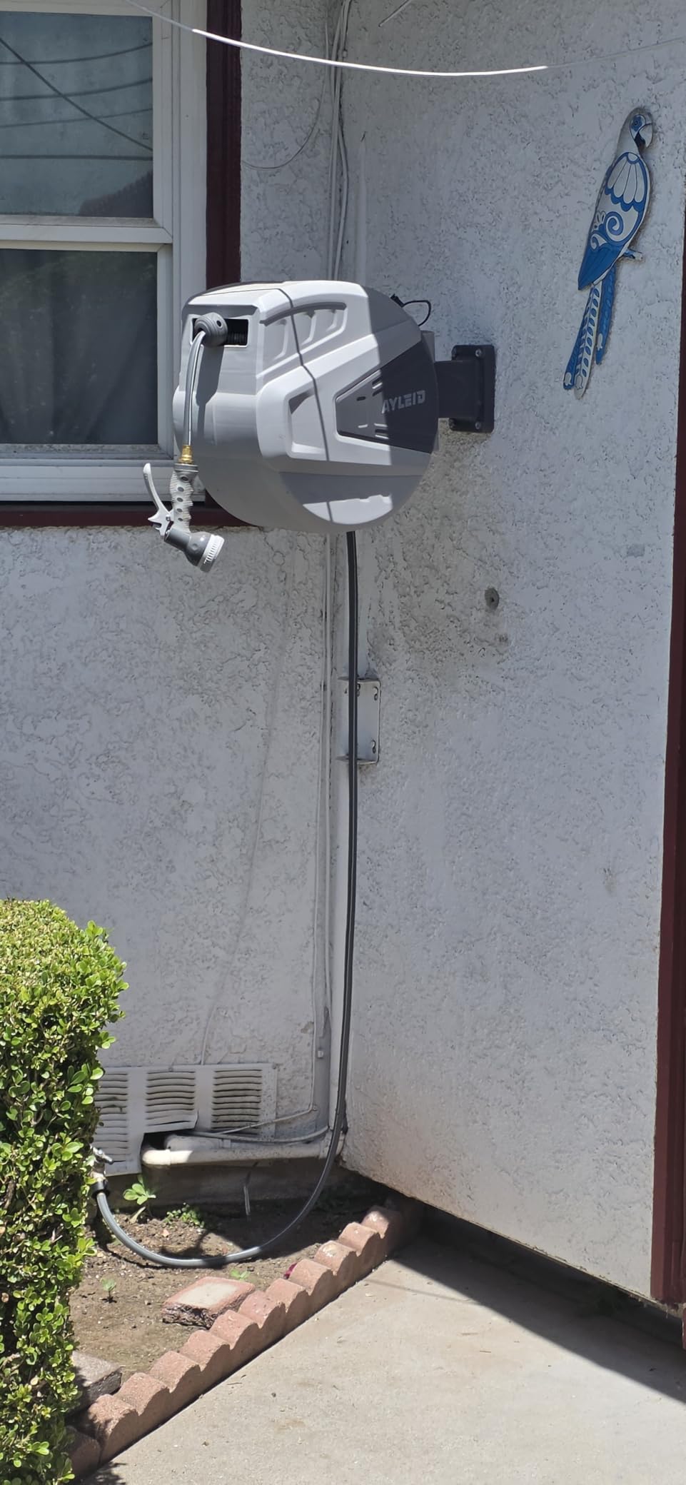 Ayleid Retractable Rubber Hybrid Garden Hose Reel, 1/2