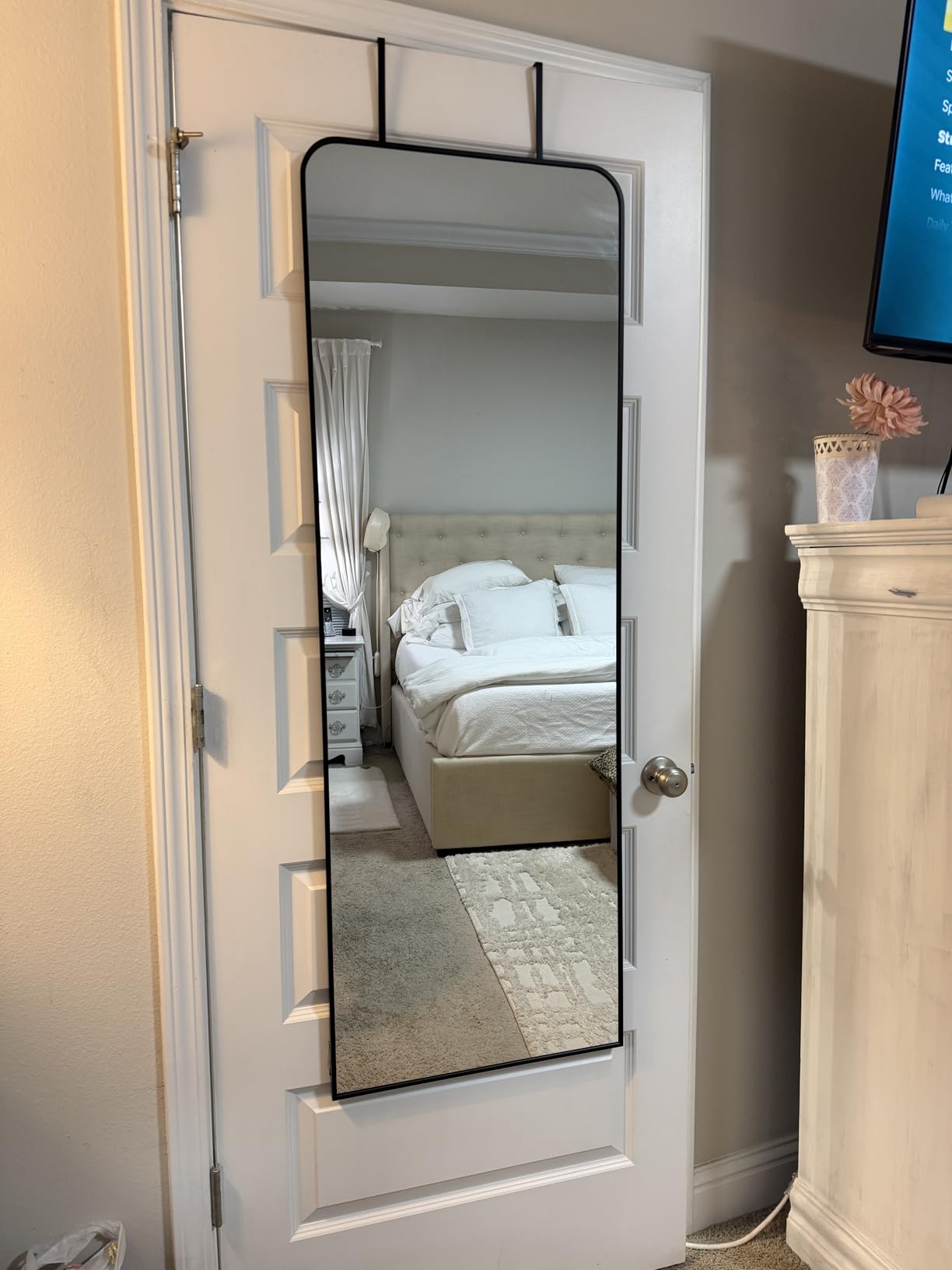 SCWF-GZ 47x14 Full Length Mirror Over the Door Hang or Wall Mounted Black customer photo 1