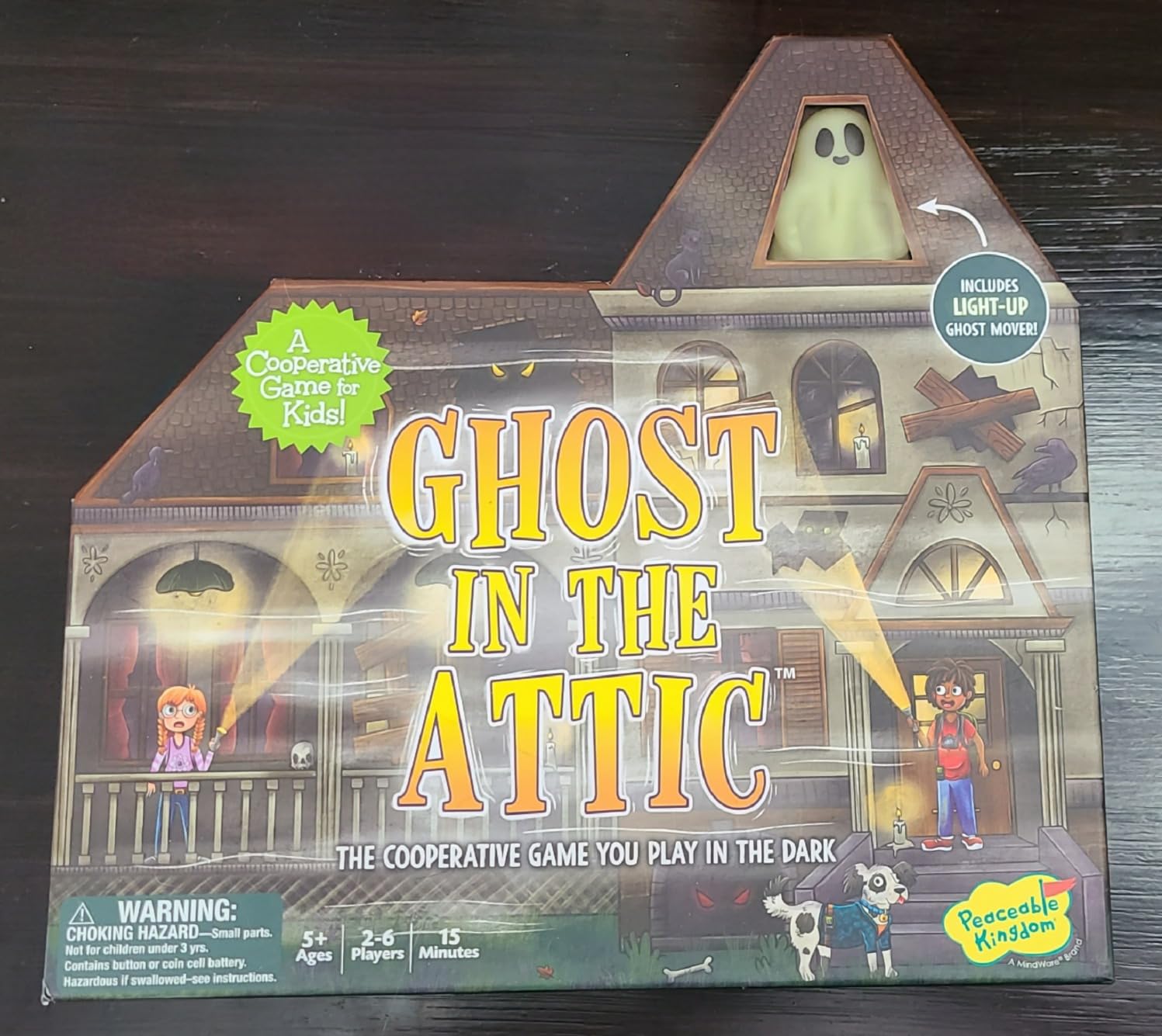 Peaceable Kingdom Ghost in the Attic - Cooperative Board Game for Family Game Night – Unique Glow-in-the-Dark Board Game - Great for Kids Ages 5 & Up customer photo 1