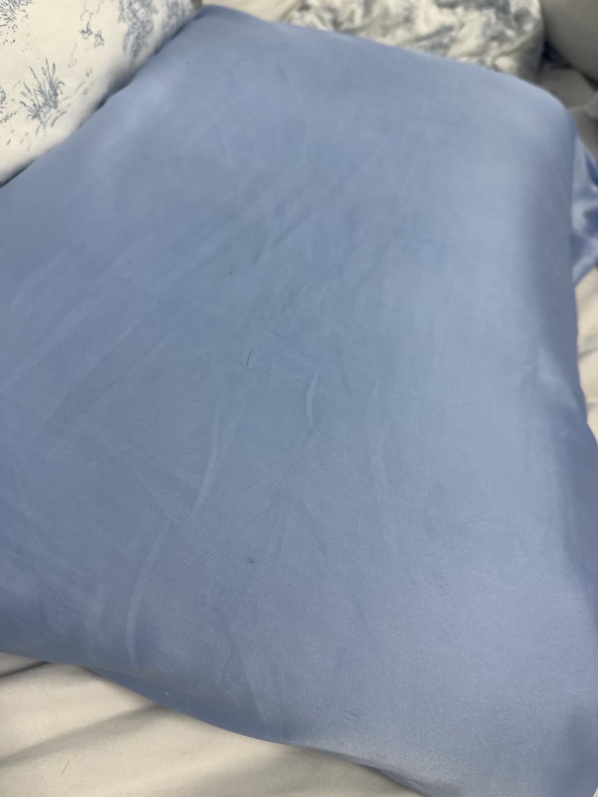 DKBslik Mulberry Silk Pillow Cases Standard Size with Zipper, Ash Blue customer photo 1
