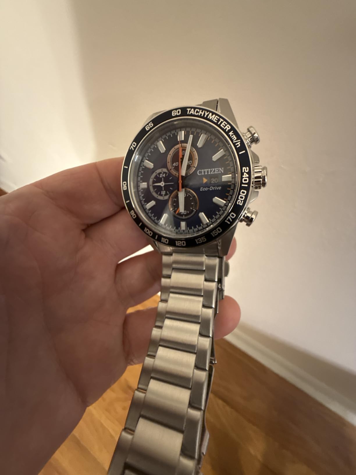 Citizen Men's Sport Casual Brycen Eco-Drive Chronograph Stainless Steel Watch, 12/24 Hour Time, Date, Tachymeter, 100 Meters Water Resistant, Spherical Mineral Crystal, Weekender customer photo 2