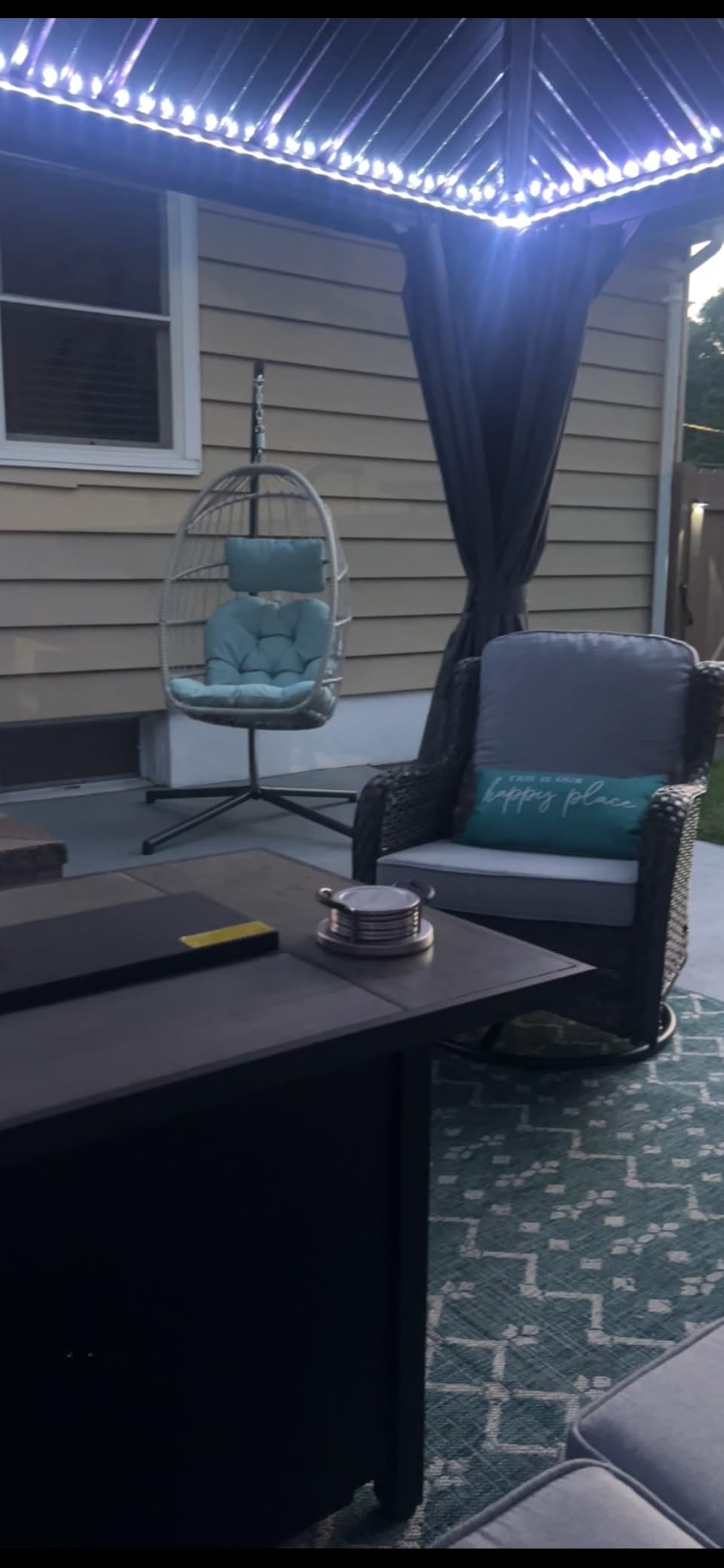 Yechen Indoor Outdoor Egg Hanging Chair with Stand, Charcoal Grey customer photo 1