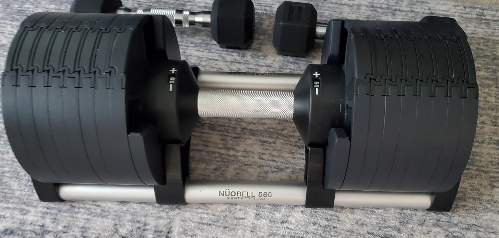 Nuobell 580 Adjustable Dumbbells, 5-80 lb, Set of 2 Free Weights customer photo 2