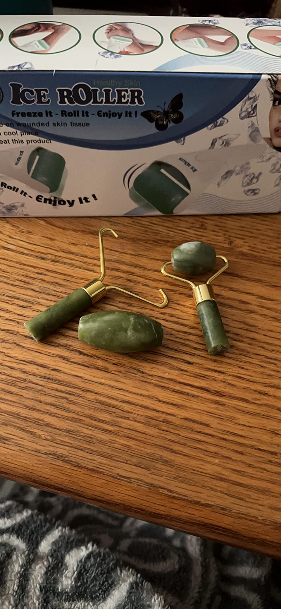 AECW 3-in-1 Natural Jade Roller and Gua Sha Set for Face and Eye Ice Roller Facial Cooling Massage Roller customer photo 2