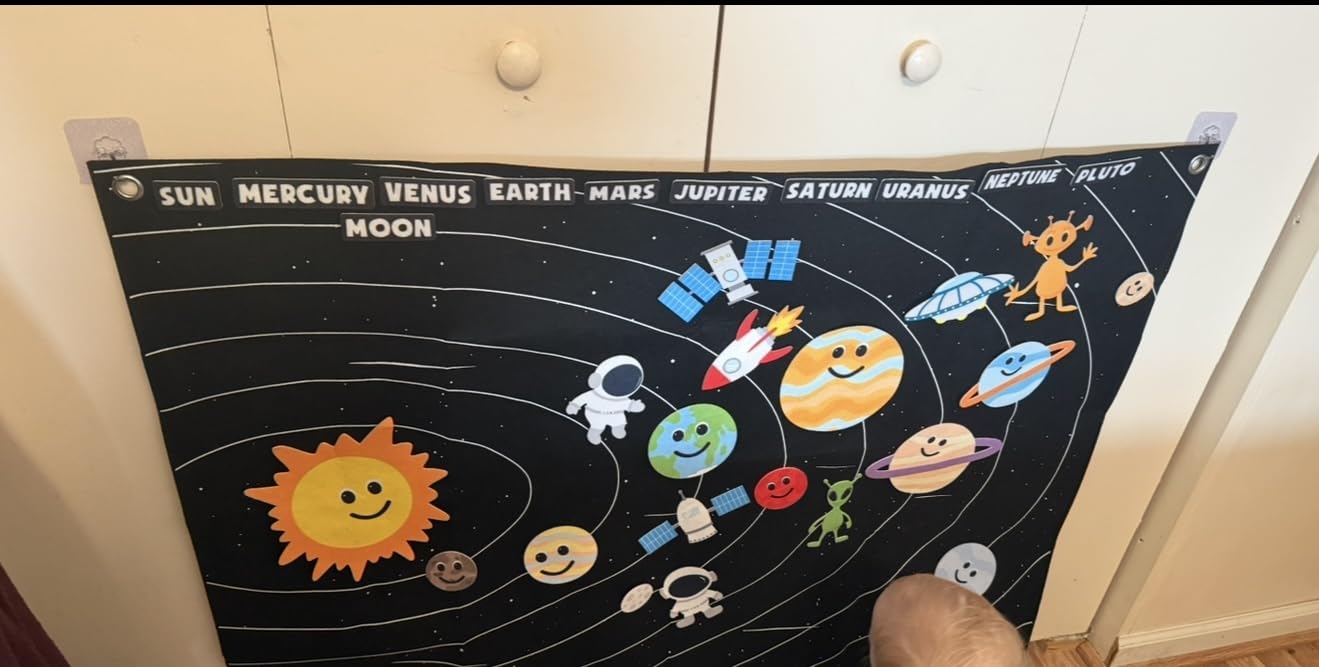 BONNYCO Solar System for Kids with 61 Felt Planet Figures, Montessori Toys customer photo 1