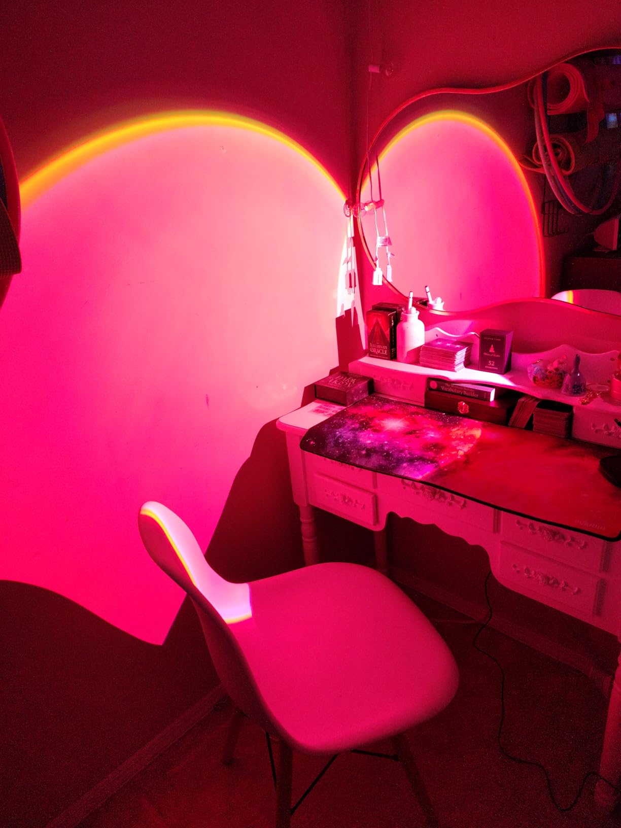 Sunset Lamp, Sun Light Projector for Aesthetic Room Decor,RGB Color Changing Night Light Mood Lighting for Bedroom,Gifts for Girl Kid Adults, 360°Rotation LED Light for Party TikTok Live Photography customer photo 2