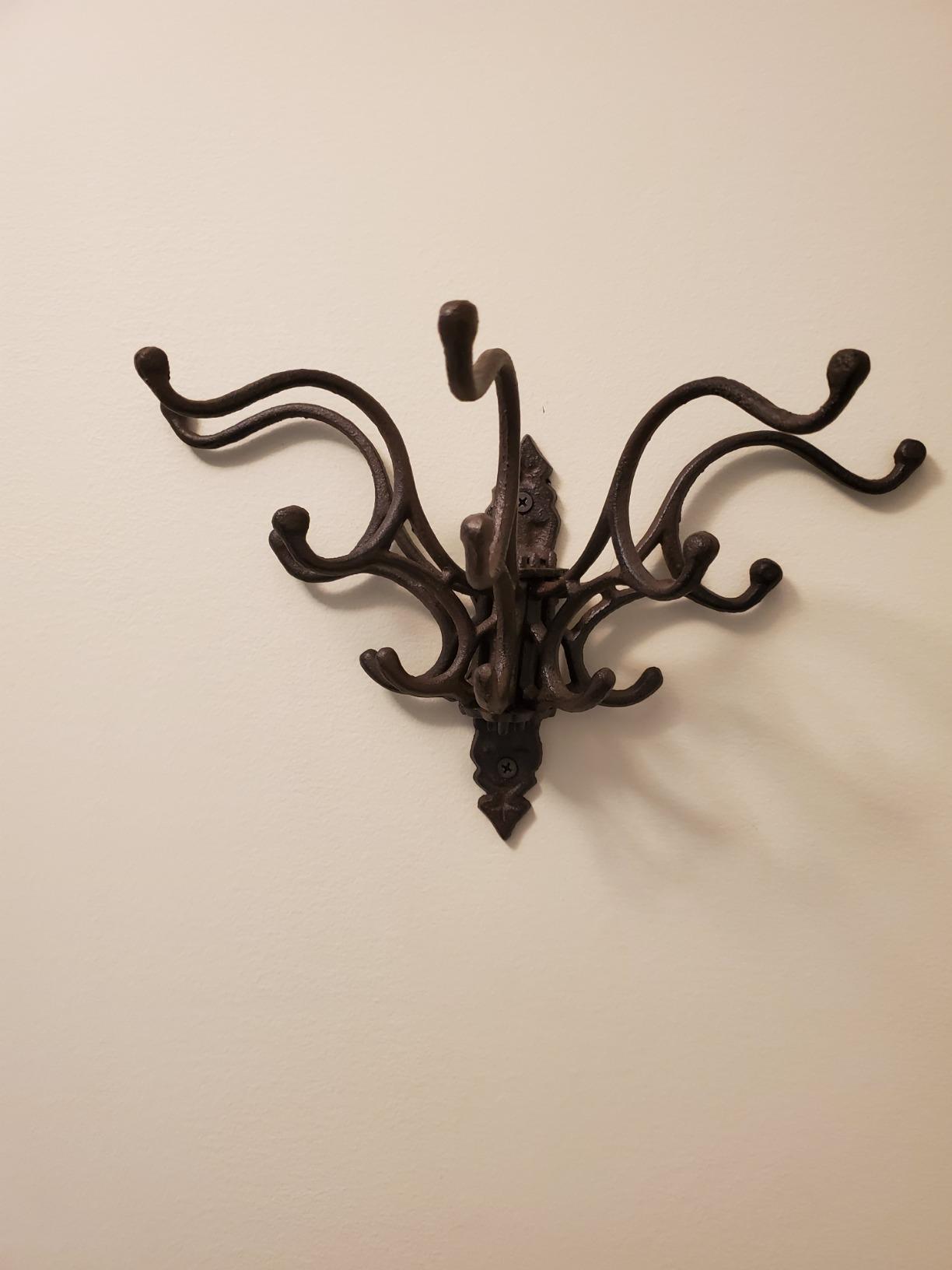 Creative Co-Op Antique Decorative Cast Iron Multi Hook Wall Hanger with 15 Hooks, Distressed White customer photo 2