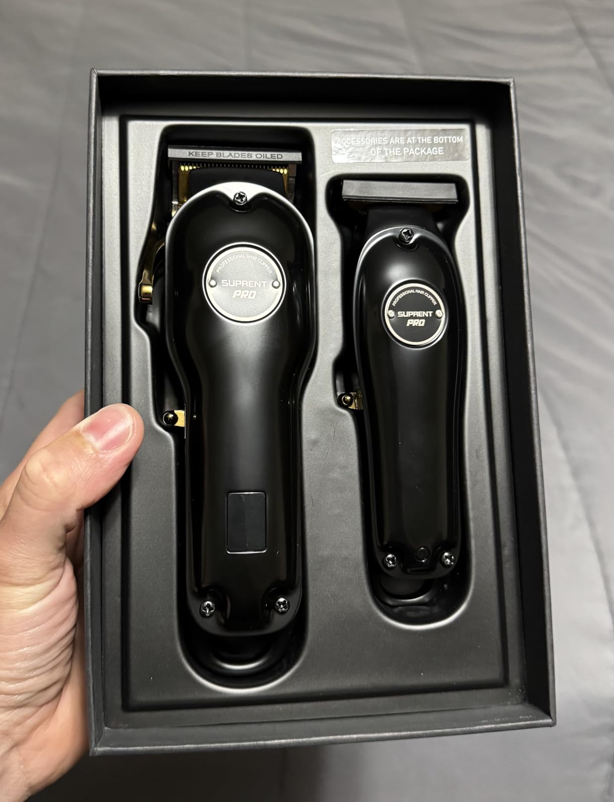 SUPRENT PRO Professional Hair Clippers for Men- Hair Cutting Kit & Zero Gap T-Blade Trimmer Combo- Cordless Barber Clipper Set with LED Display for Mens Gifts(Black) customer photo 1