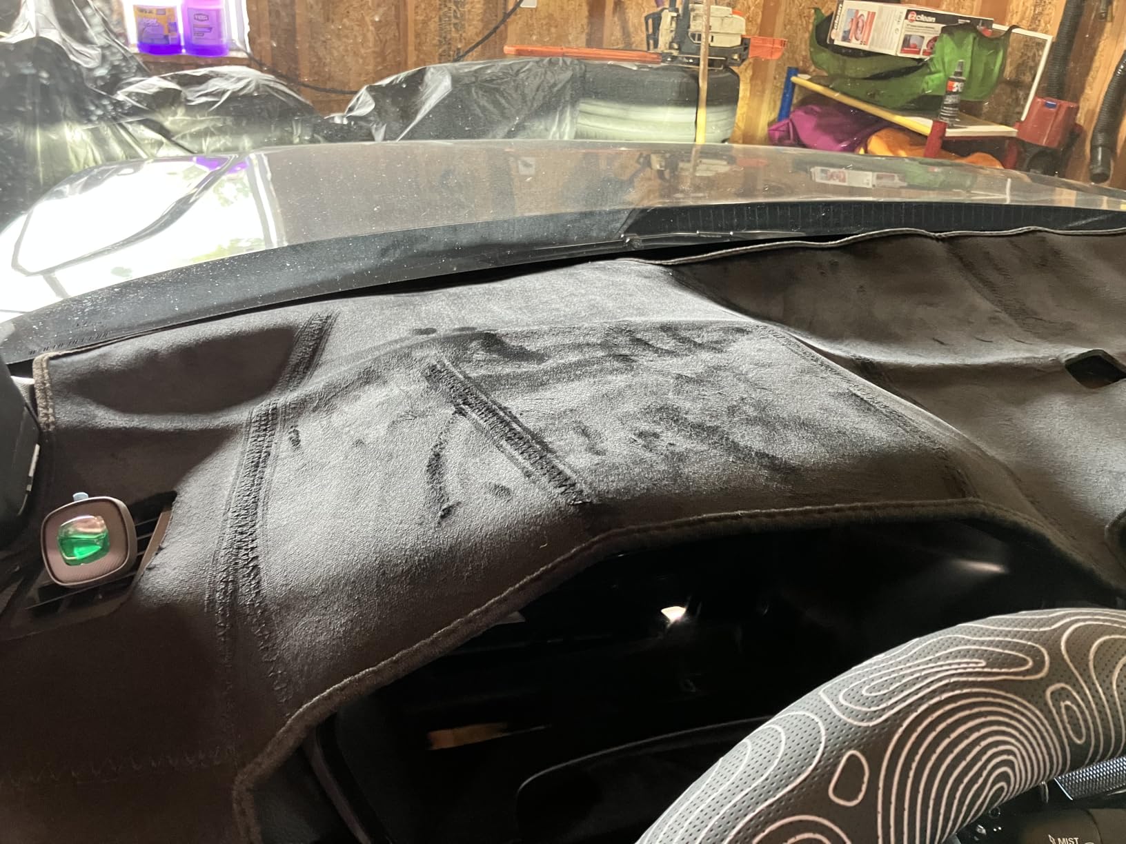 Autorder Dashboard Cover Mat for 2019-2023 2024 2025 2026 Dodge Ram 1500 2500 3500 Accessories Dash Cover Flannel Dash Mat Sunshade Glare UV Rays Protector Black customer photo 1