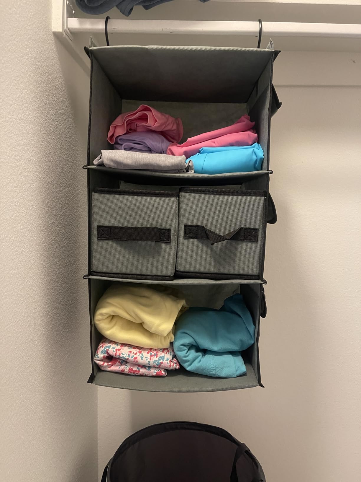GRANNY SAYS Hanging Closet Organizer, 5 Drawers, 6 Shelves, 6 Pockets, Gray customer photo 1