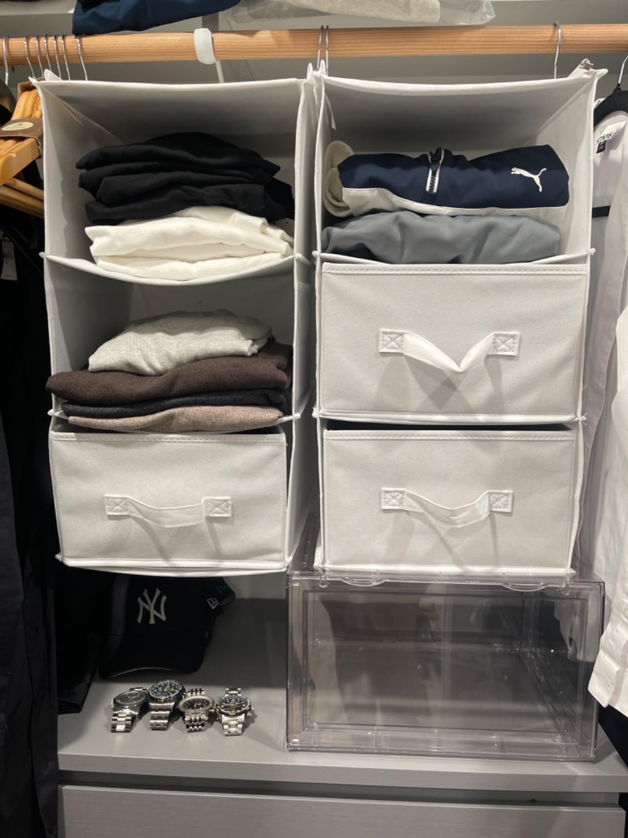 GRANNY SAYS Hanging Closet Organizer, 5 Drawers, 6 Shelves, 6 Pockets, Gray customer photo 2