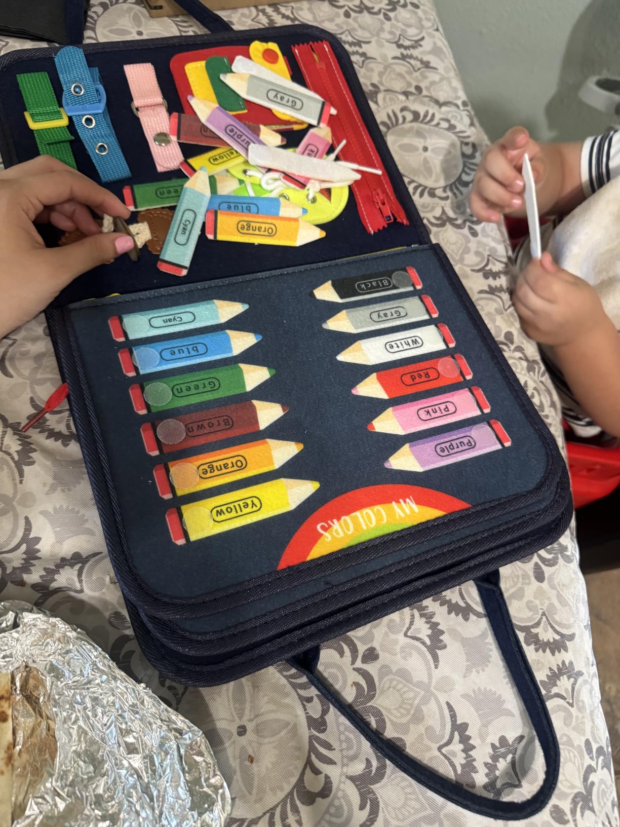 LearnToy Busy Board - Dinosaur Montessori Toys for 3 4 5 Year Old - Sensory Toys for Autistic Children - Toddler Travel Toys - Busy Book for Toddlers Activities as Boys Girls Gift customer photo 1