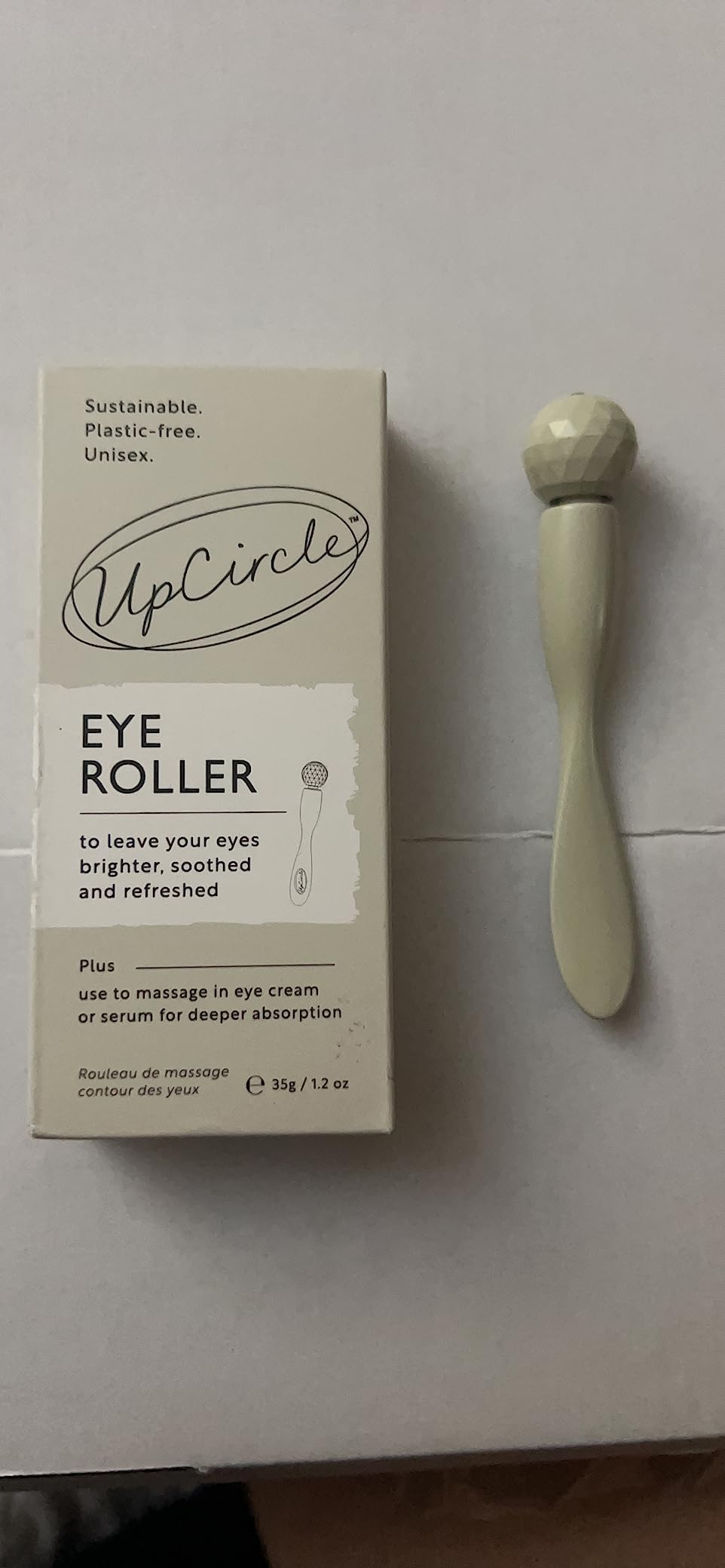 UpCircle Eye Roller 1pc – Metal + Plastic-Free – For Dark Circles + Puffy Eyes – With Cooling Effect to Boost Circulation For Healthy Glow – Sustainable + Unisex customer photo 1
