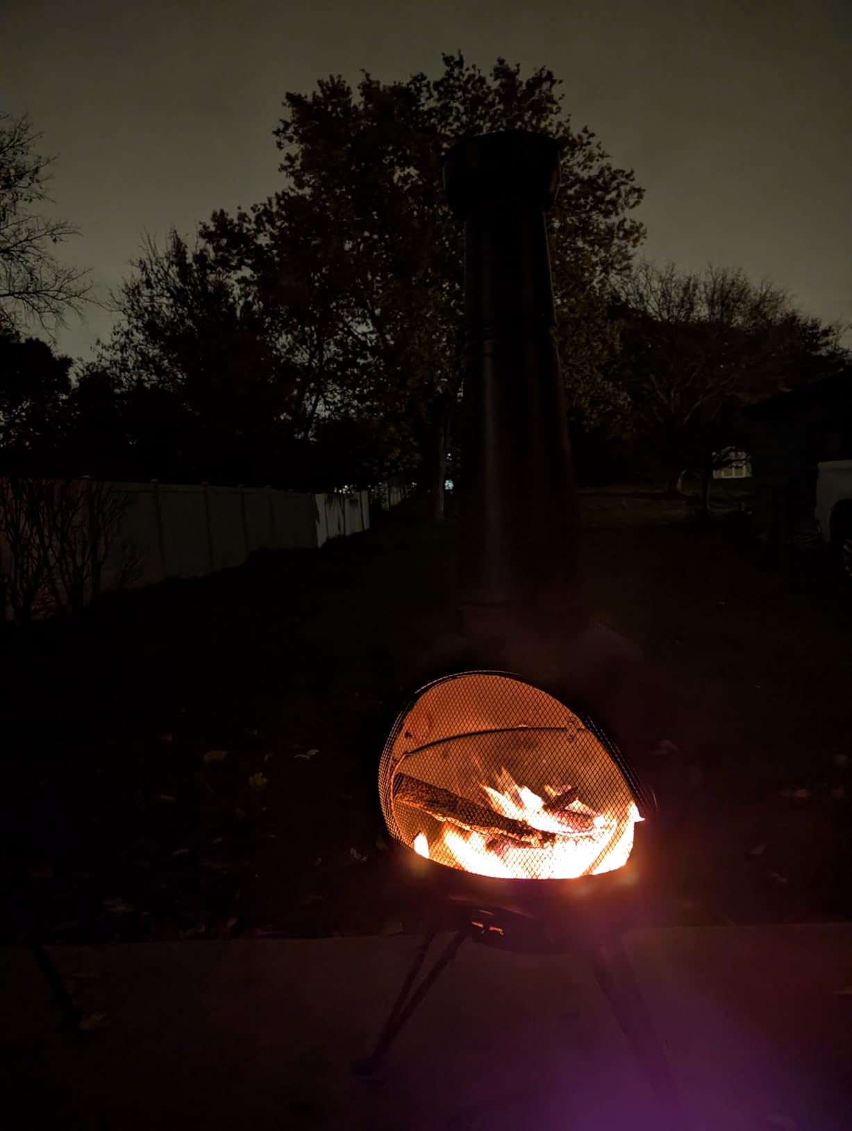 SINGLYFIRE Prairie Fire Outdoor Chiminea Fireplace Deck or Patio Backyard Wooden Fire Pit with Chiminea Cover Rust-Free Iron Black customer photo 1