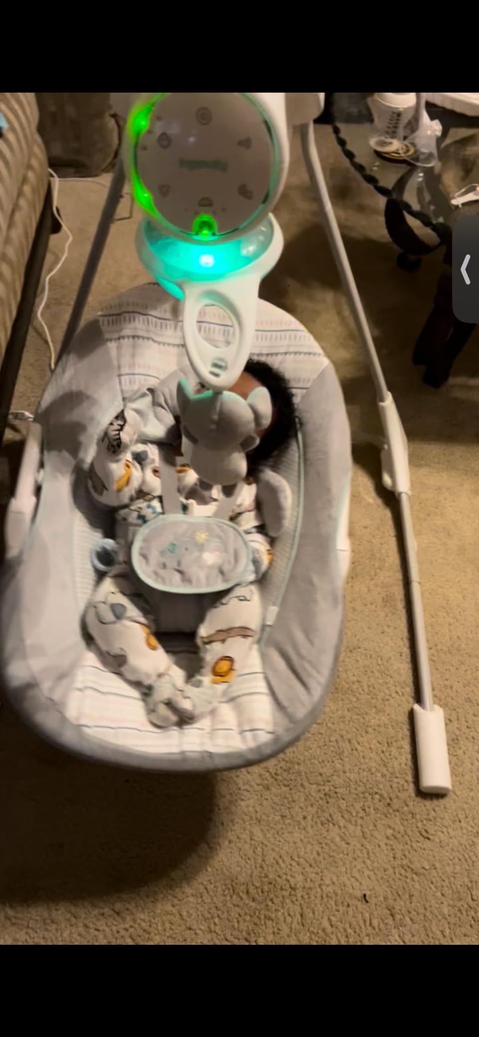 Ingenuity InLighten 5-Speed Baby Swing - Swivel Infant Seat, 5 Point Safety Harness, Nature Sounds, Lights - Van Elephant customer photo 2