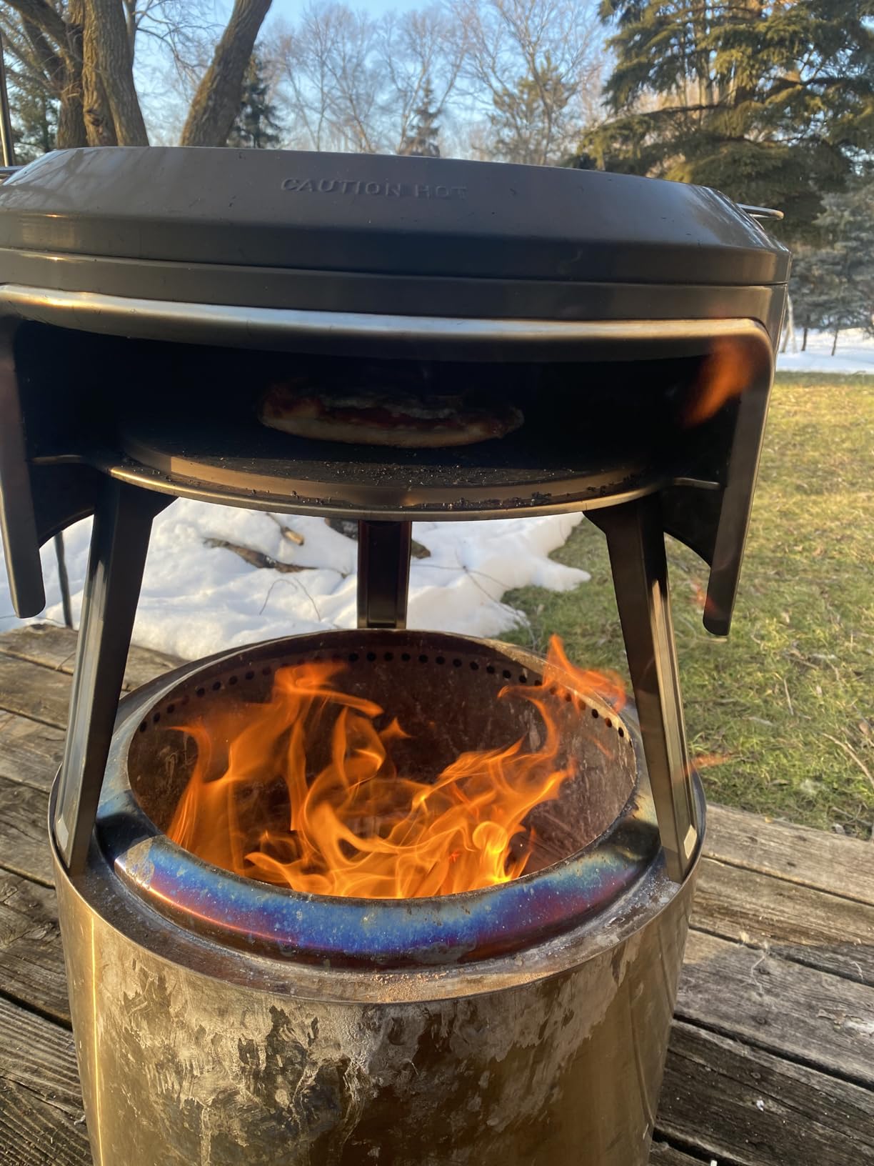 Solo Stove Bonfire Pi Fire | Pizza Oven Accessory for Bonfire Fire Pit, Incl. Carry Case & Cordierite Pizza Stone, Wood Burning Assembly, Stainless Steel, (H x Dia): 16.9 x 19.3 in, 19.6 lbs customer photo 2
