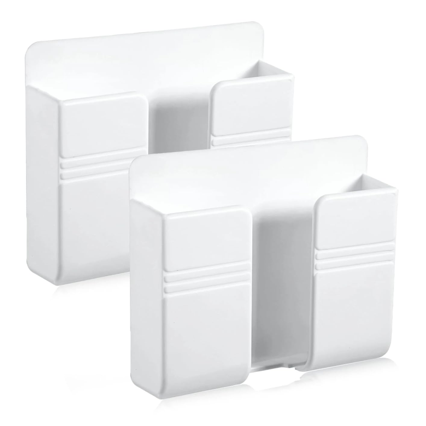 CEI&BPY 2Pcs Phone Holder Wall Mounted, Phone Stand with Self Adhesive. Phone Holder for RV Charging.Compatible with iPhone and Android (2Pack-Black) customer photo 2