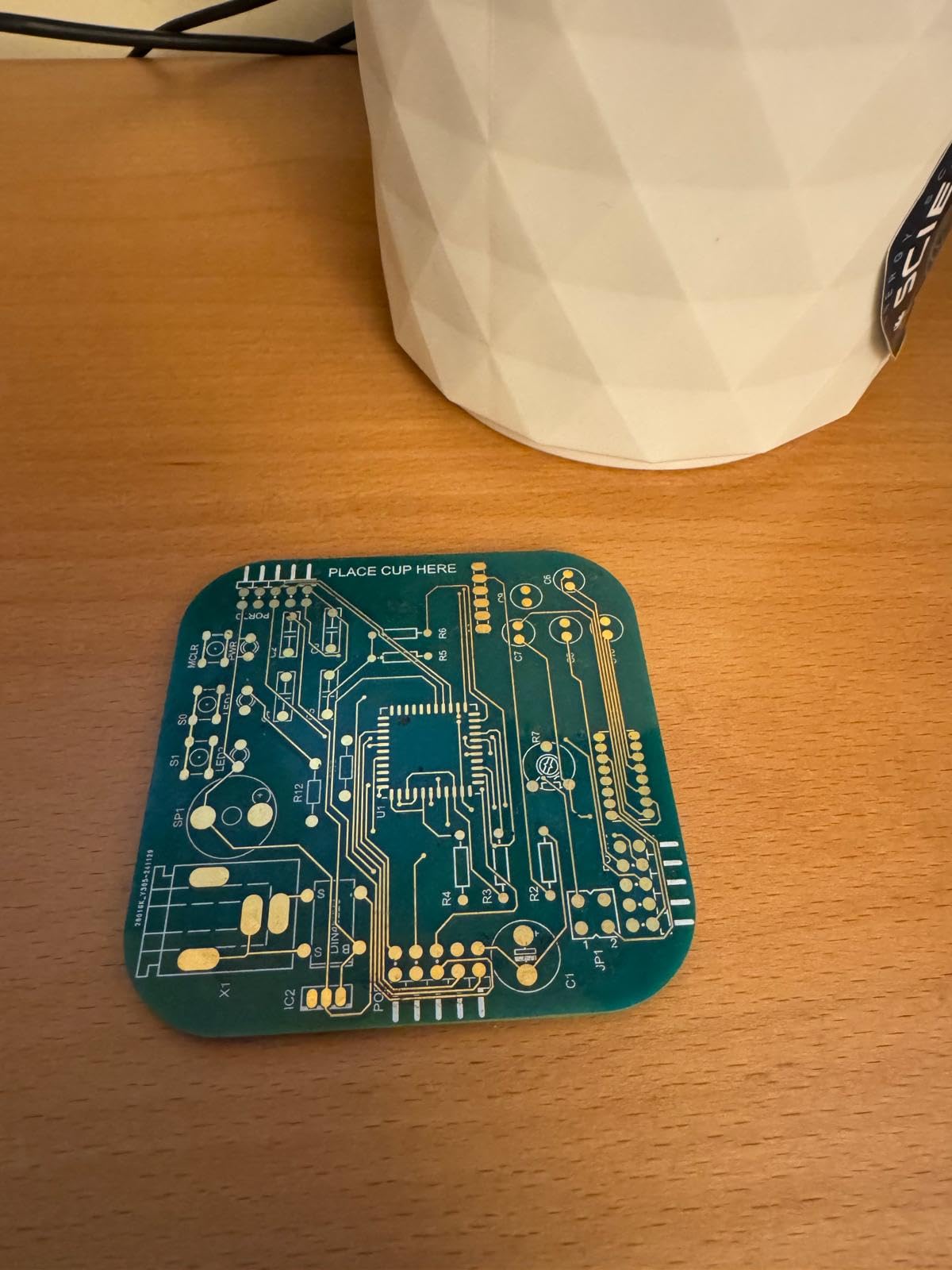 Coasters for Drinks in PCB-Design Green Coasters Decor with Immersion Gold Circuit Board for Coffee Table Bar Office Tech Gifts for Boyfriend Gamer Geek Engineer Dad Men Anniversary customer photo 1