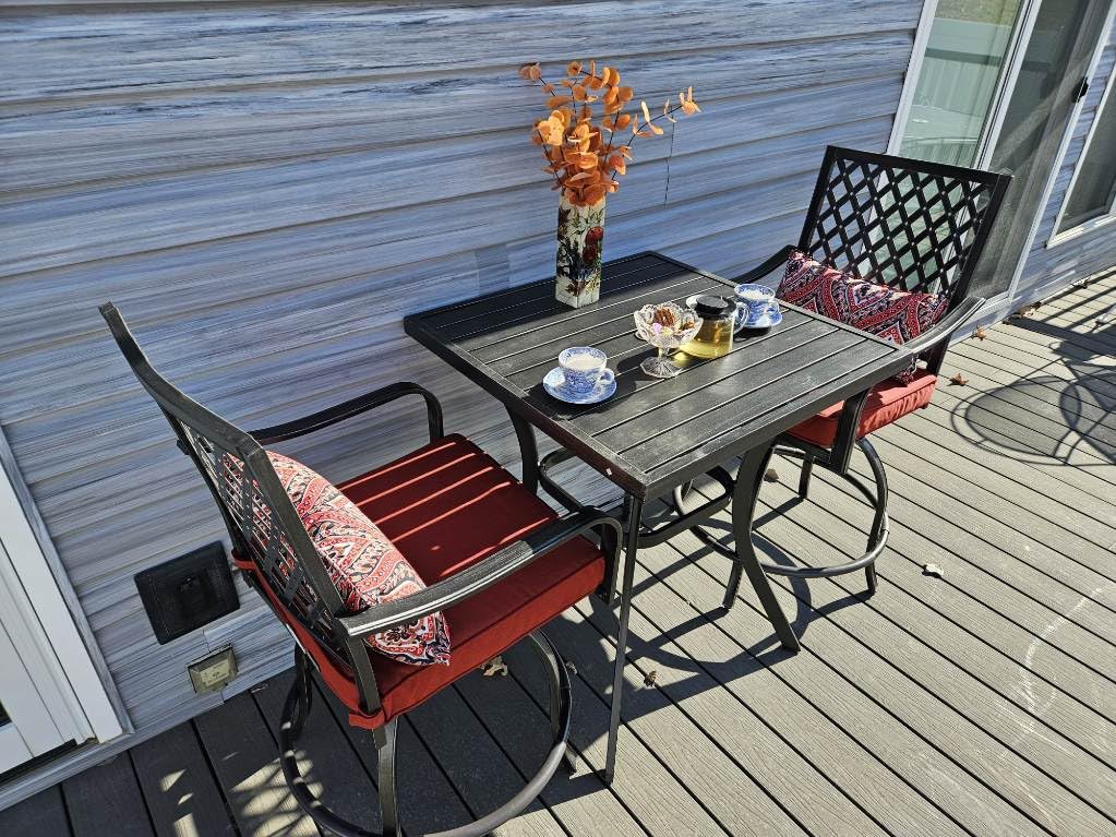 PHI VILLA Patio Bar Set 3 PCS,Bar Height Outdoor Table and Chairs customer photo 1