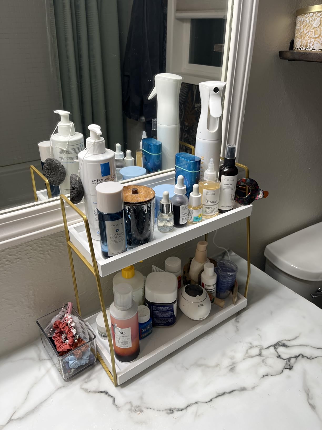 Forbena Bathroom Organizer Countertop, Gold Bathroom Counter Sink Organizer customer photo 1