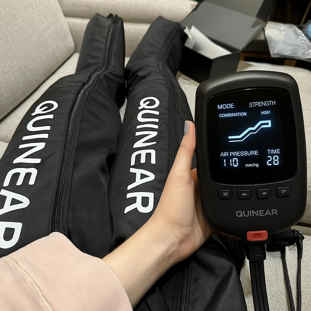 QUINEAR Air Compression Recovery System, Professional Sequential Device for Massage Therapy, Foot and Leg Recovery Boots to Improve Circulation for Athletes, FSA-HSA Eligible (Small) customer photo 1