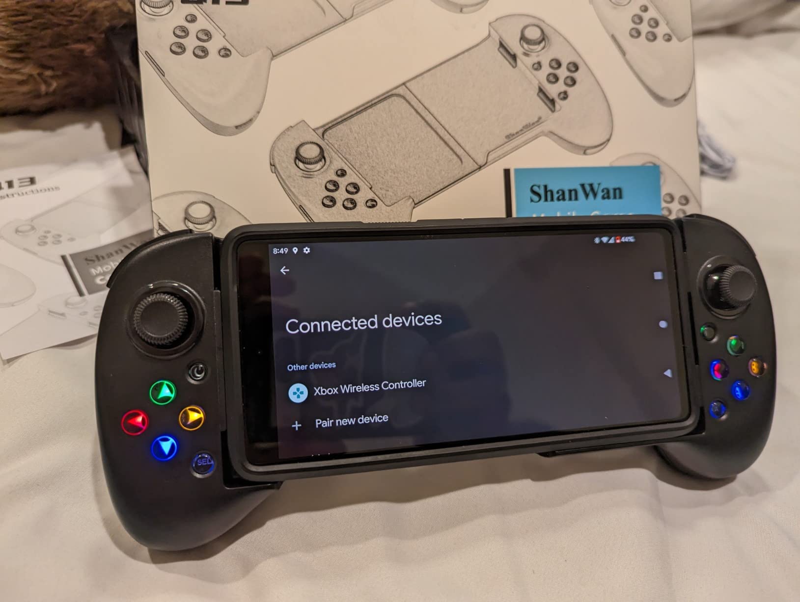 ShanWan Mobile Game Controller for iphone/Android with PHONE CASE Support, Bluetooth Wireless Gamepad - PS Remote Play, Xbox Cloud, Steam Link, GeForce NOW, MFi Arcade Games-Long Battery Life customer photo 1