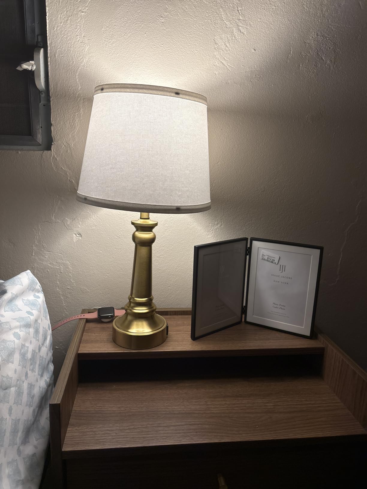 EJIAXIN Lamps for Bedroom Set of 2,Touch Bedside Table Lamp with USB C+A Ports,Dimmable Nightstand Lamps with Round Fabric Linen Lampshade for Living Room Reading Bed Side End Table,Bulbs Included customer photo 1